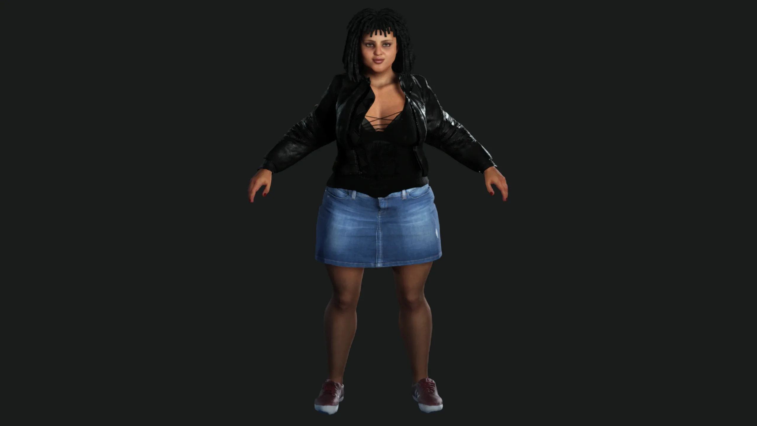 AAA 3D REALISTIC FEMALE CHARACTER - AFRICAN FAT WOMAN GTA NPC