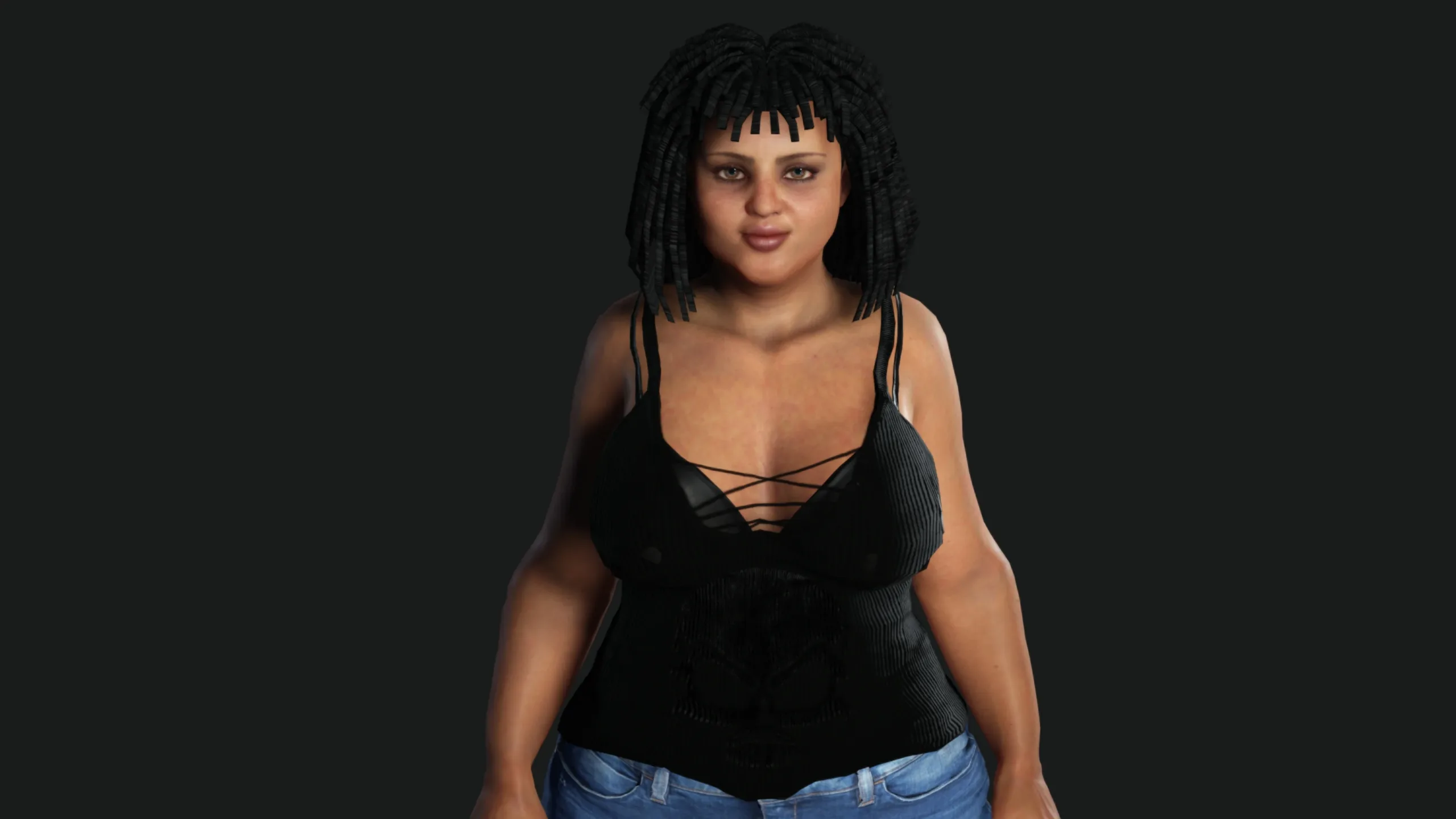 AAA 3D REALISTIC FEMALE CHARACTER - AFRICAN FAT WOMAN GTA NPC