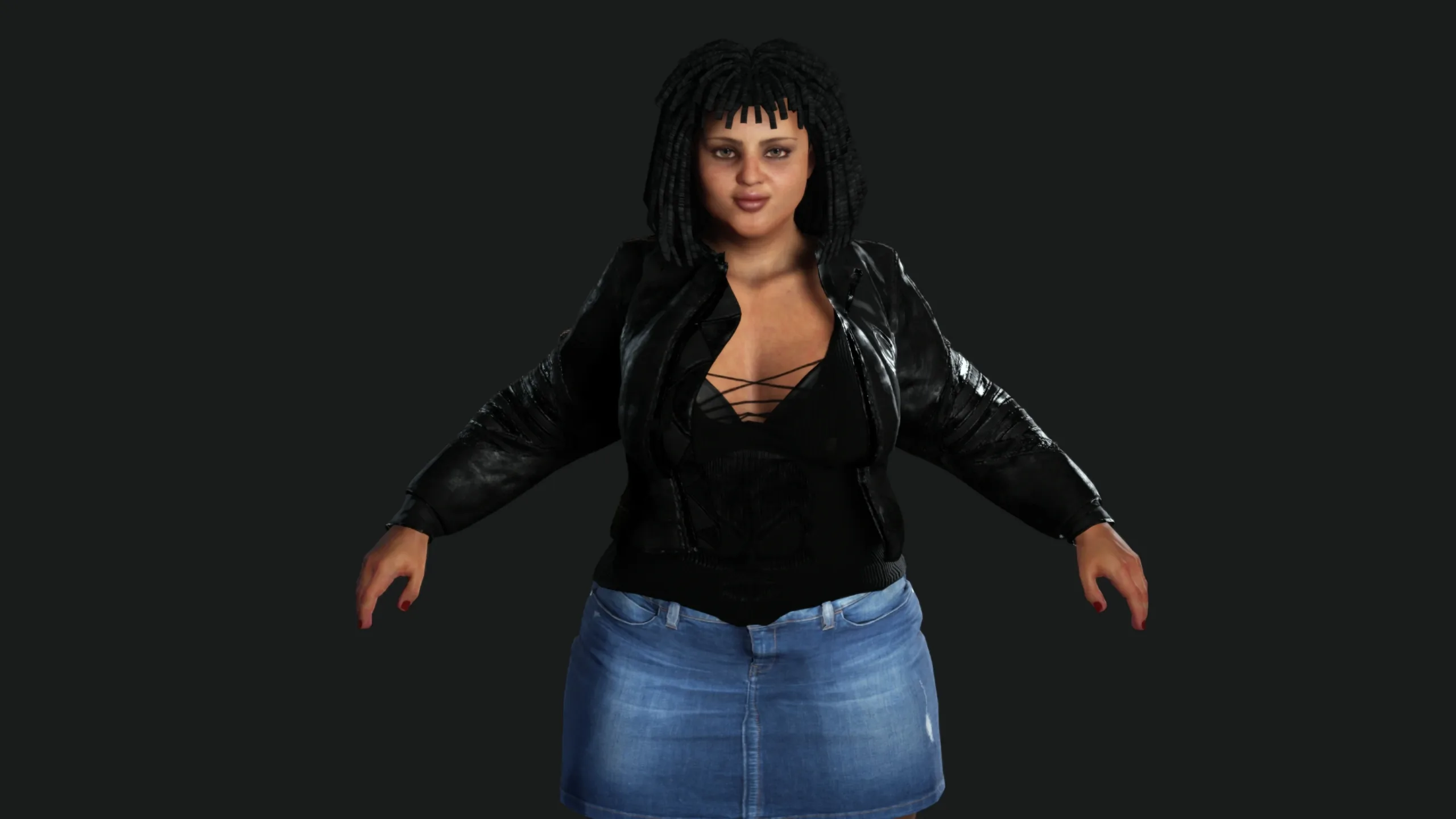 AAA 3D REALISTIC FEMALE CHARACTER - AFRICAN FAT WOMAN GTA NPC