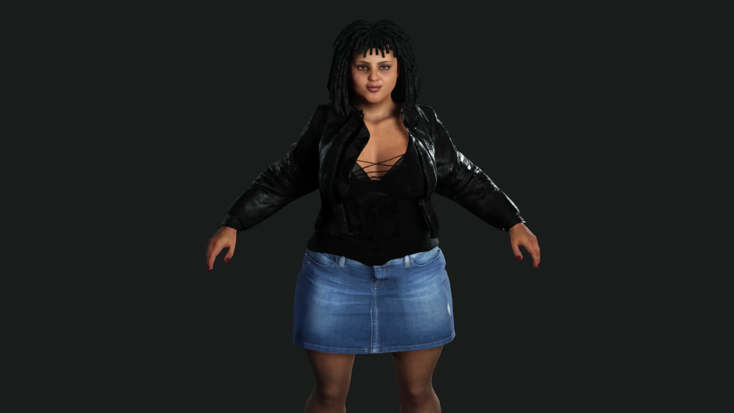 AAA 3D REALISTIC FEMALE CHARACTER - AFRICAN FAT WOMAN GTA NPC