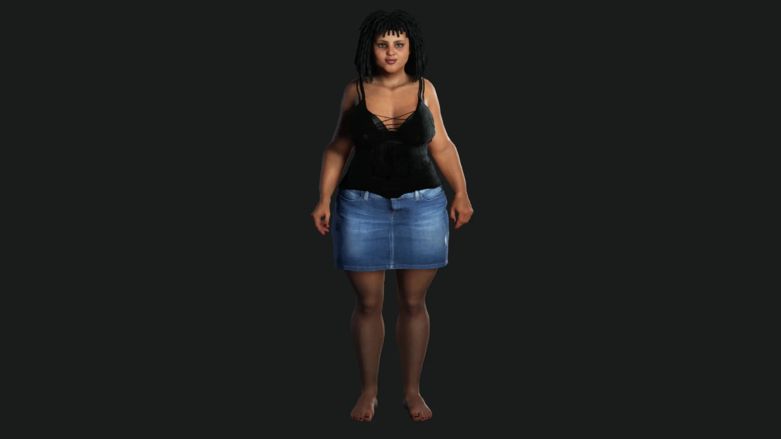 AAA 3D REALISTIC FEMALE CHARACTER - AFRICAN FAT WOMAN GTA NPC