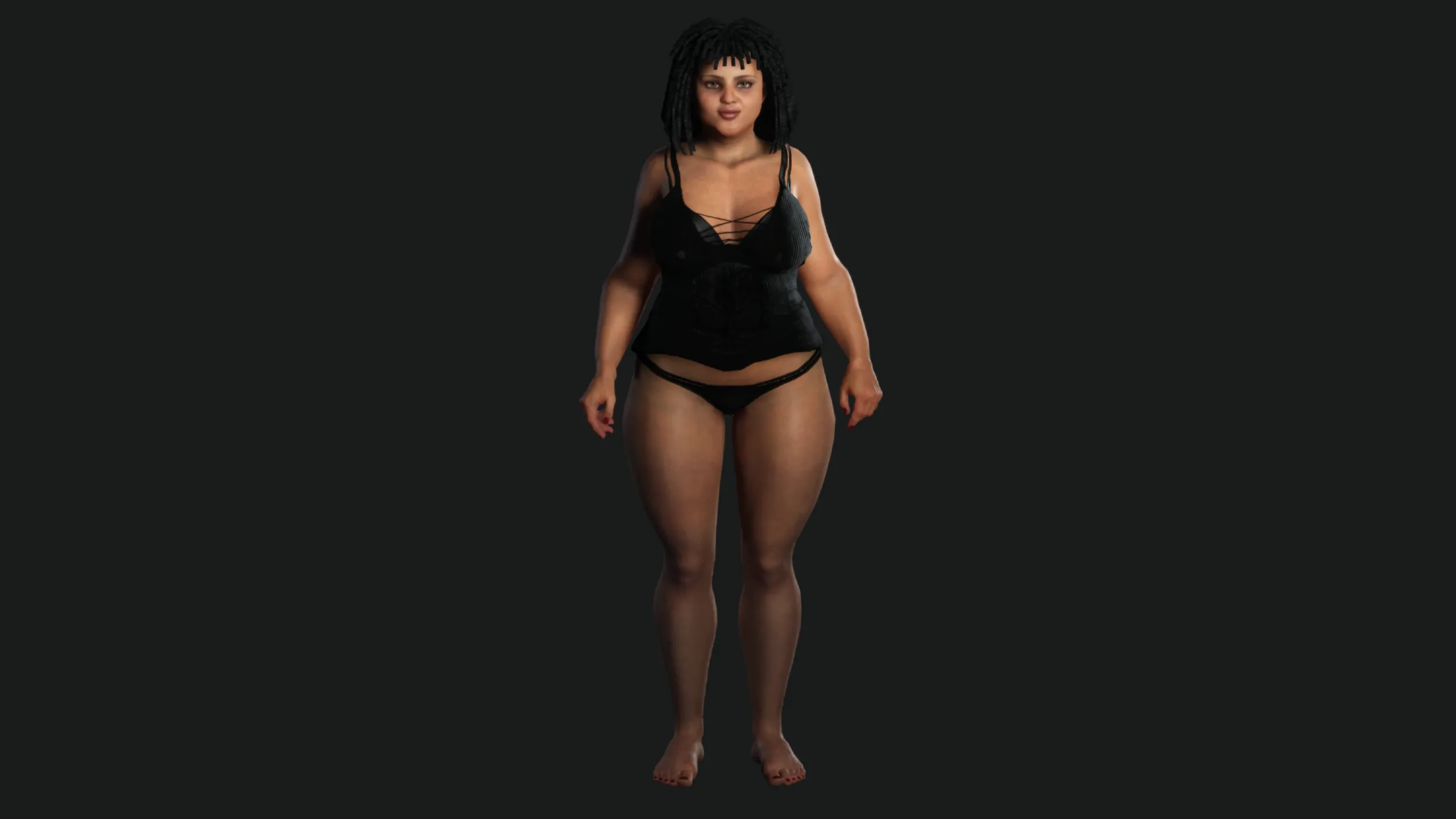 AAA 3D REALISTIC FEMALE CHARACTER - AFRICAN FAT WOMAN GTA NPC