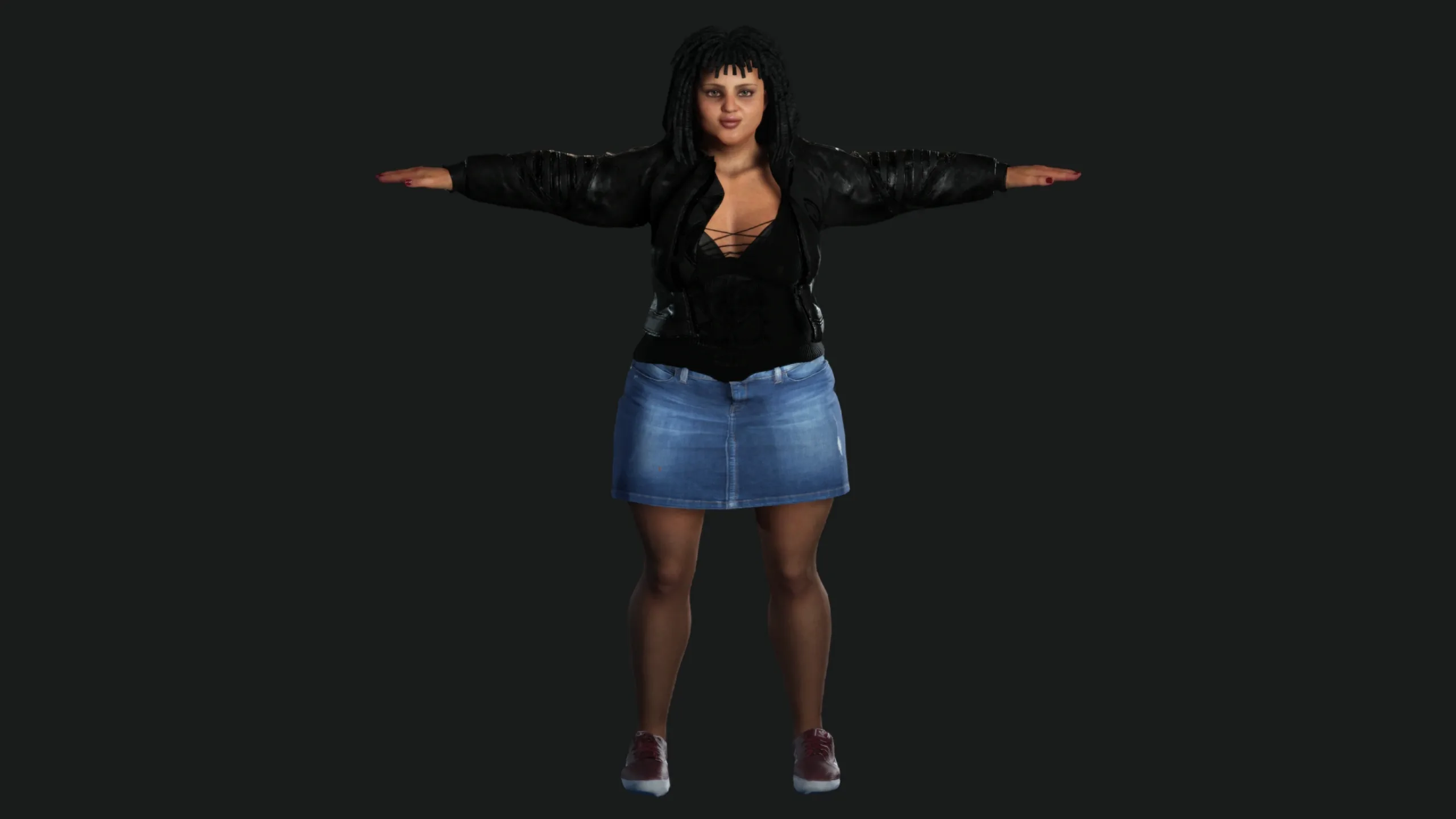 AAA 3D REALISTIC FEMALE CHARACTER - AFRICAN FAT WOMAN GTA NPC