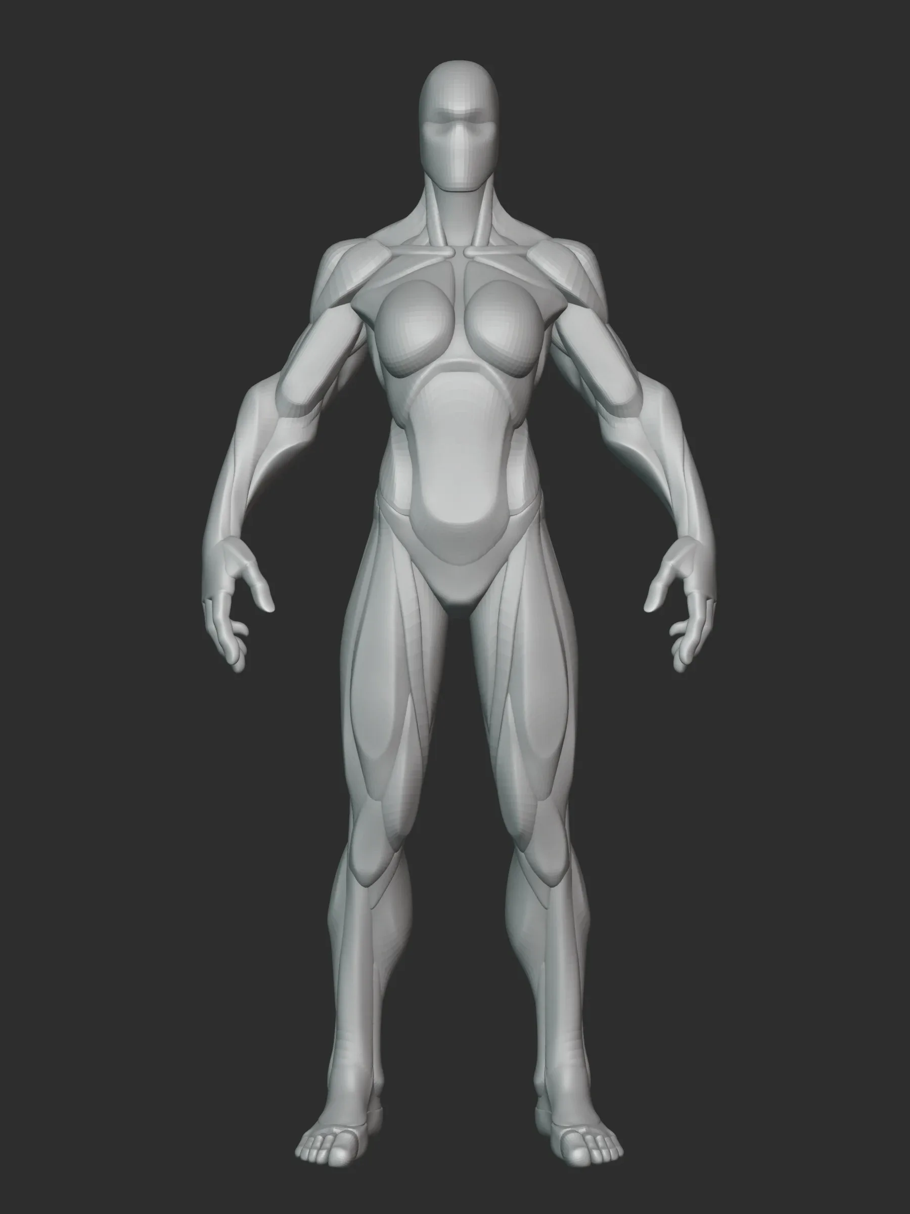 Stylized Female Hulk Anatomy Blockout