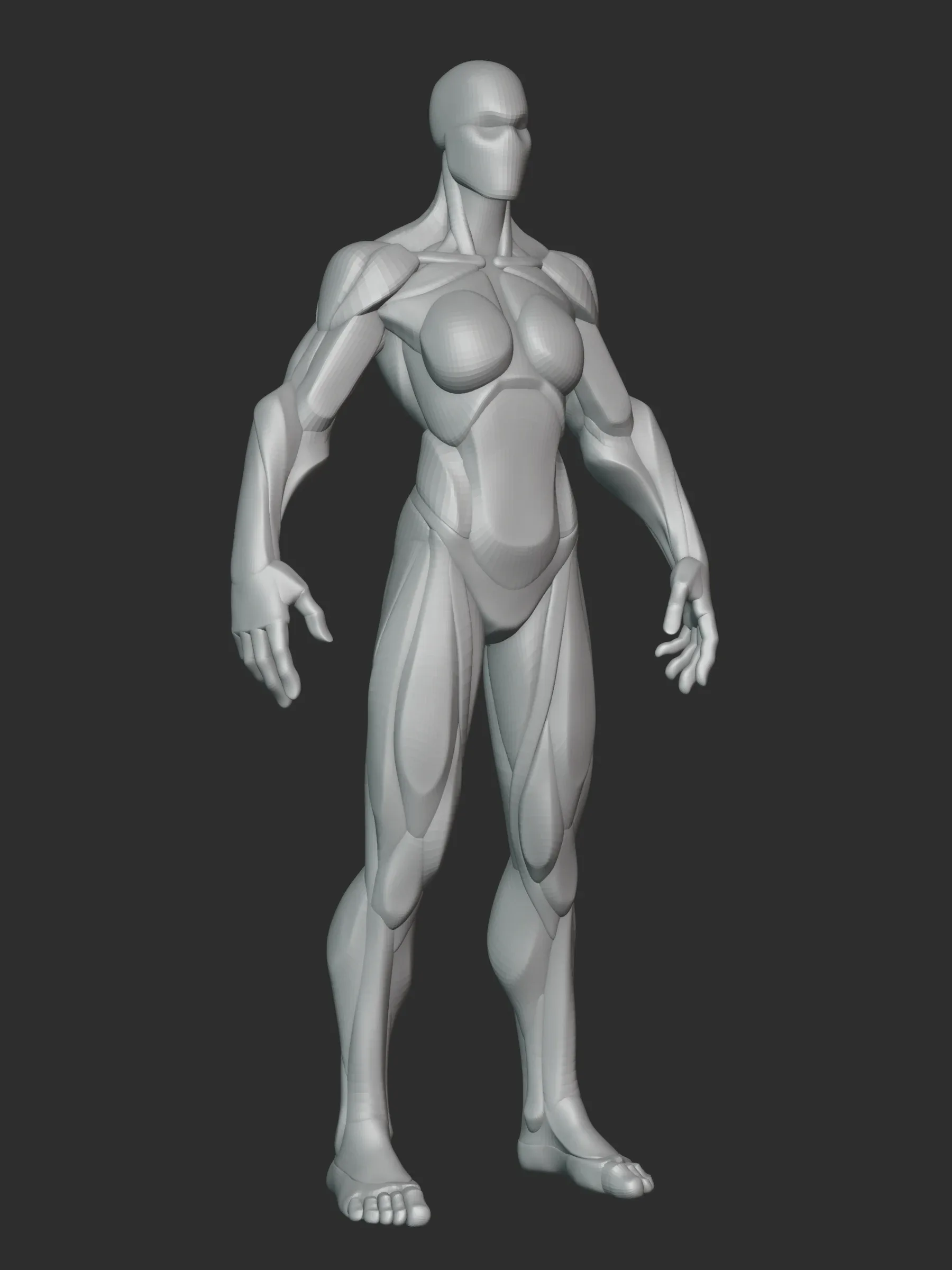 Stylized Female Hulk Anatomy Blockout