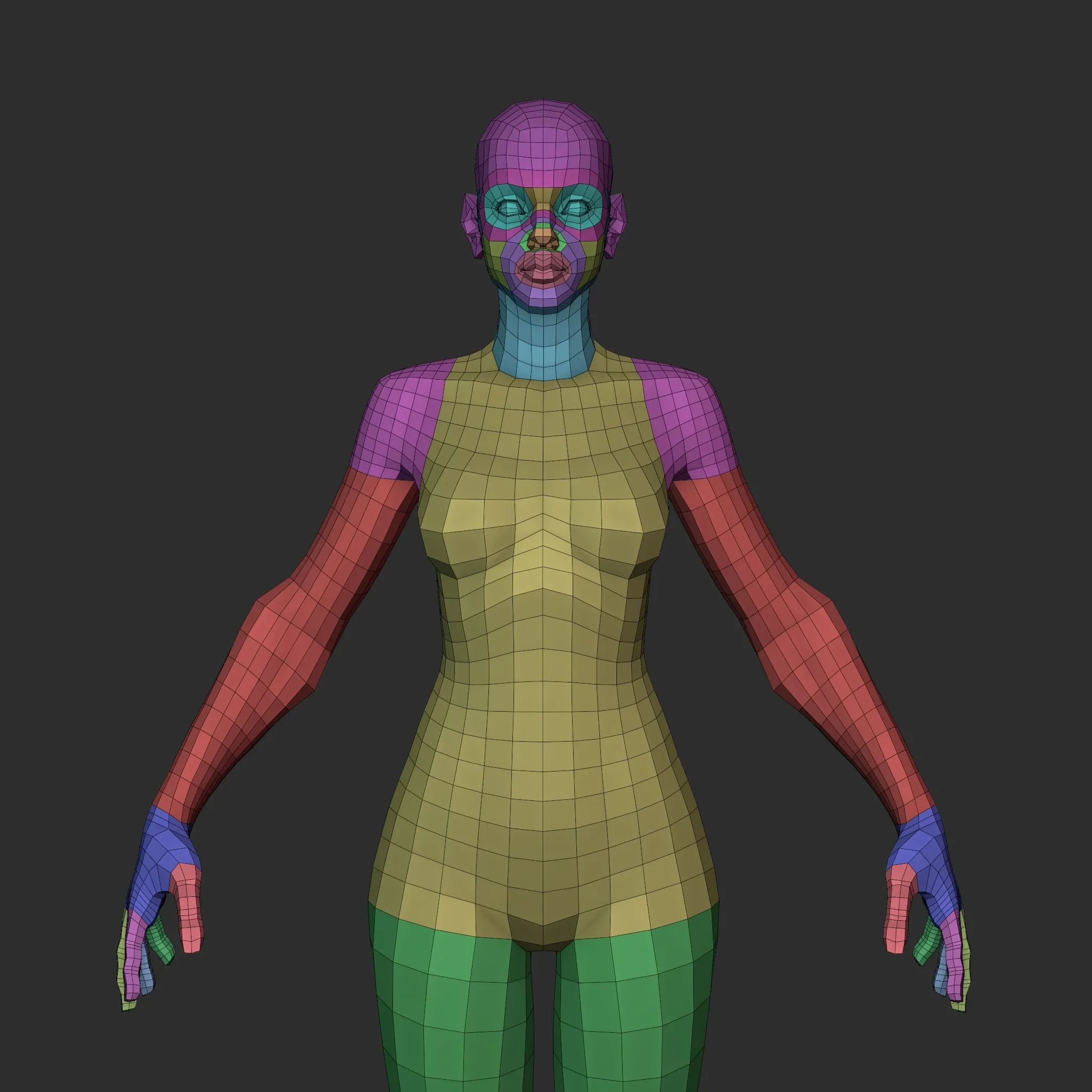 Stylized Lowpoly Female Basemesh