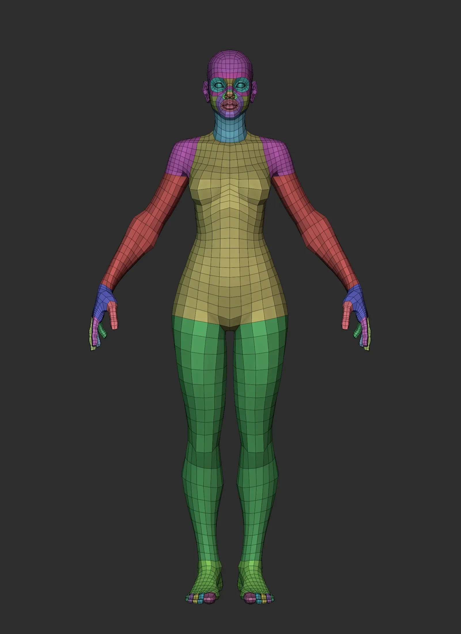 Stylized Lowpoly Female Basemesh