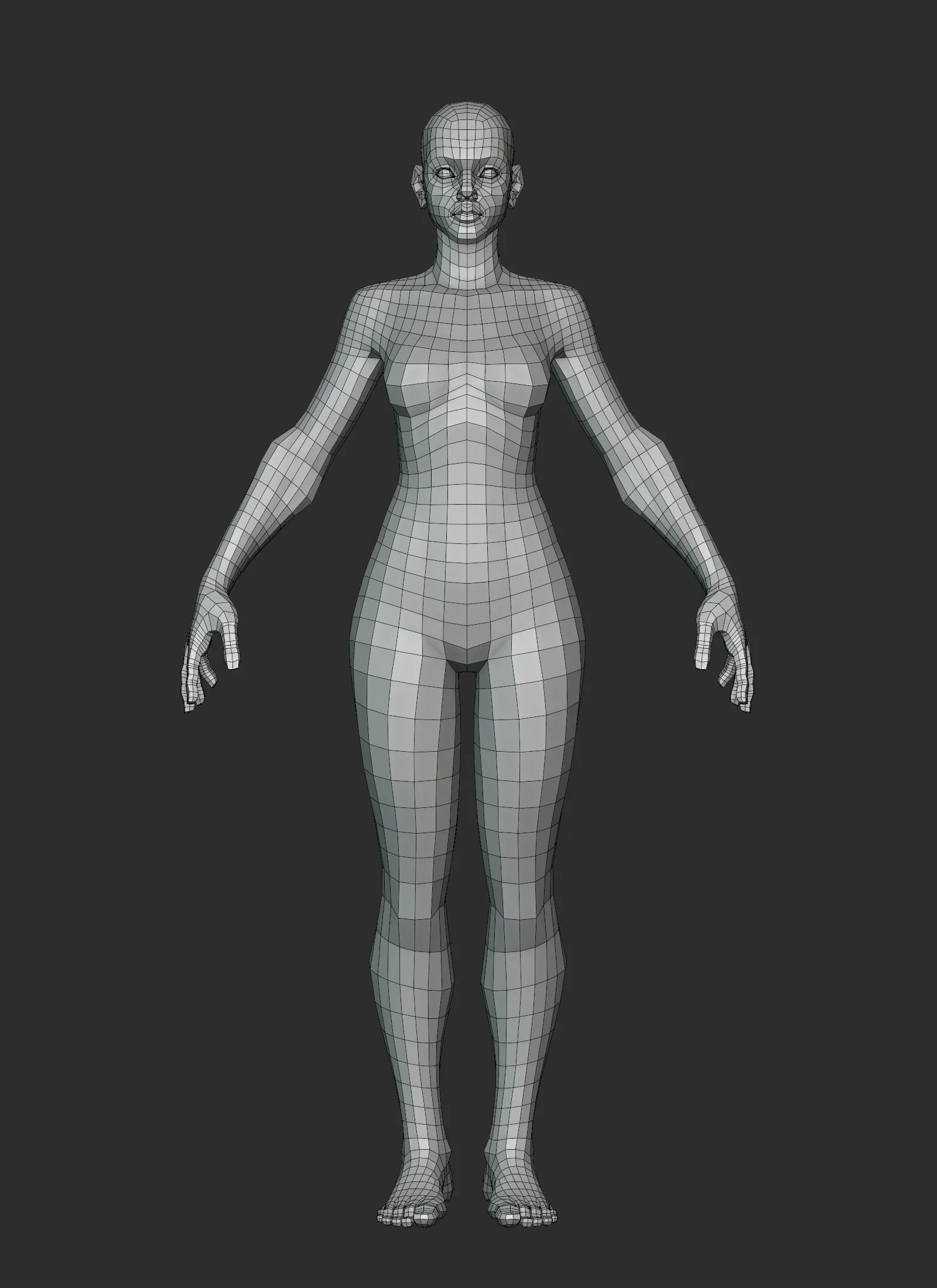 Stylized Lowpoly Female Basemesh