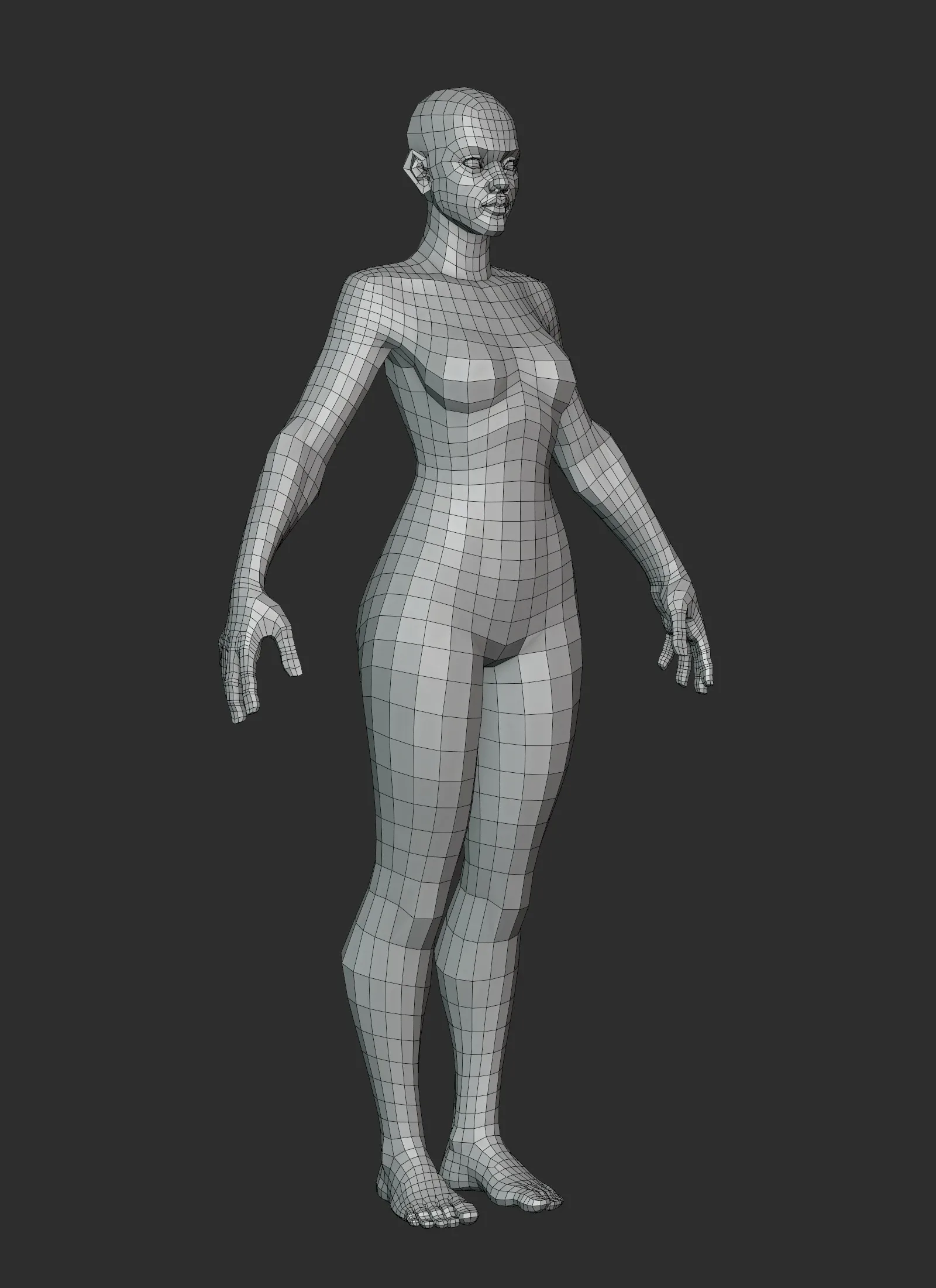 Stylized Lowpoly Female Basemesh