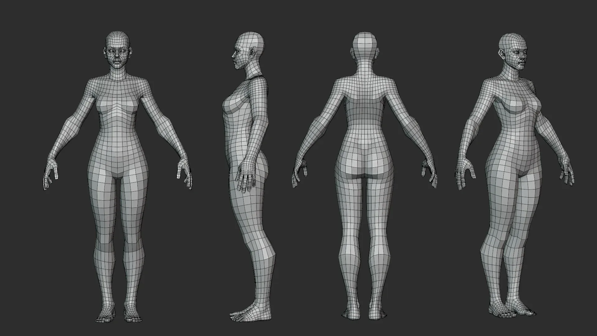 Stylized Lowpoly Female Basemesh