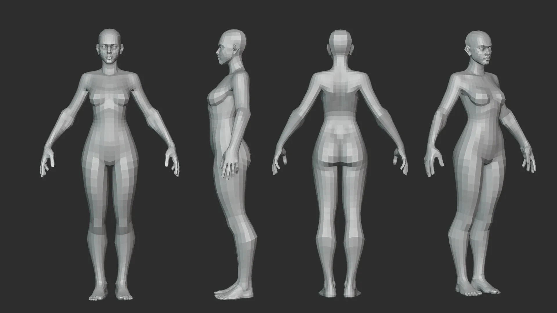 Stylized Lowpoly Female Basemesh