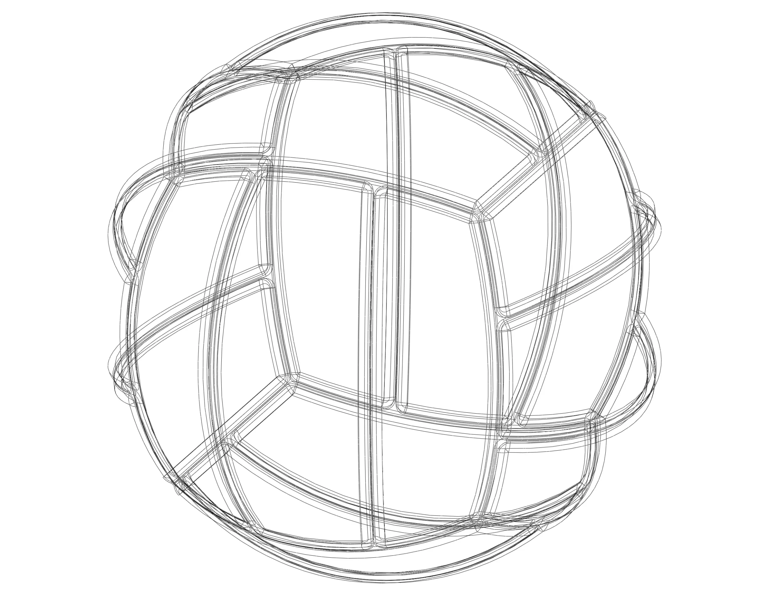 Wireframe Shape Geometric Volley Ball