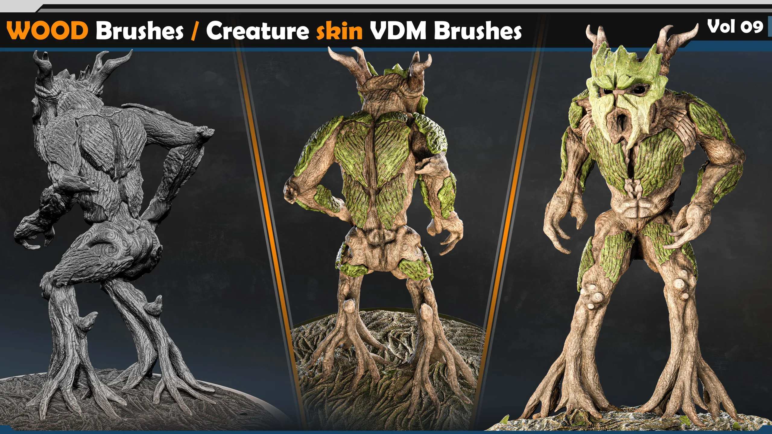 WOOD Brushes / Creature skin VDM Brushes  Vol 09