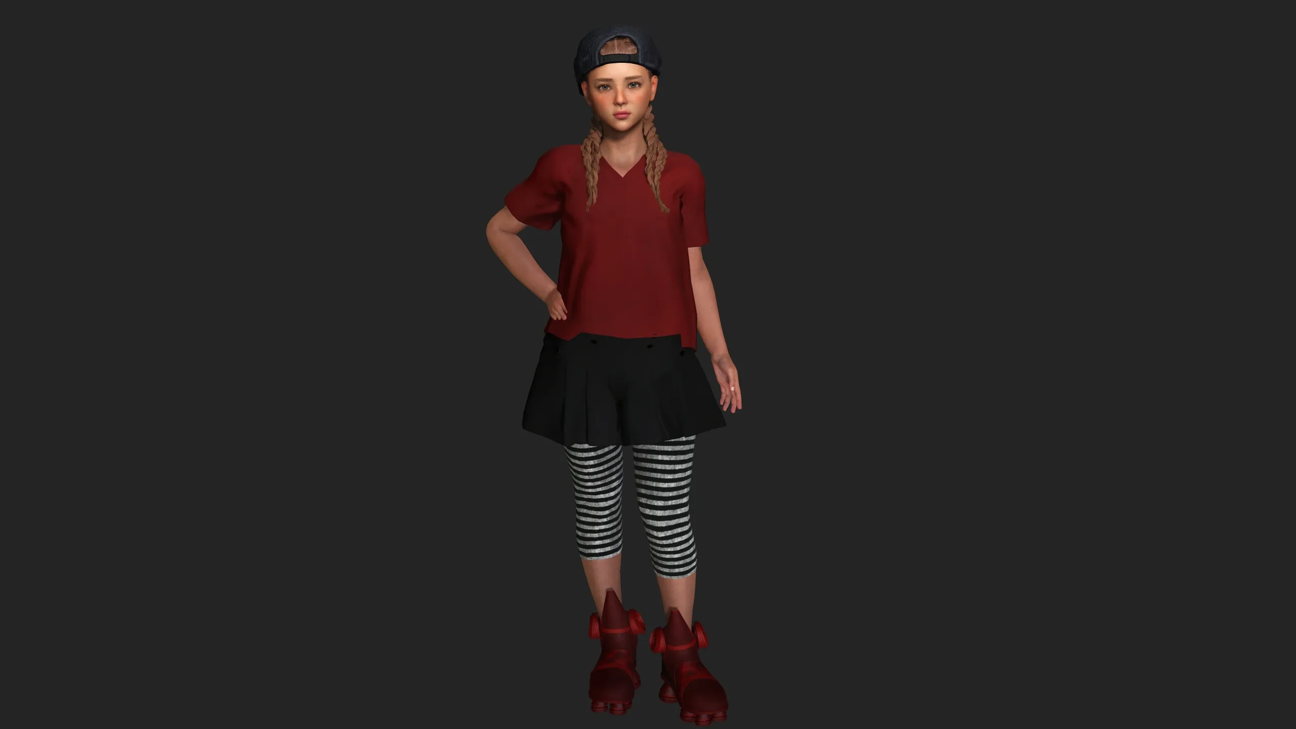 AAA 3D REALISTIC CHARACTER - TEENAGER KIDS BOYISH GIRL CHILD