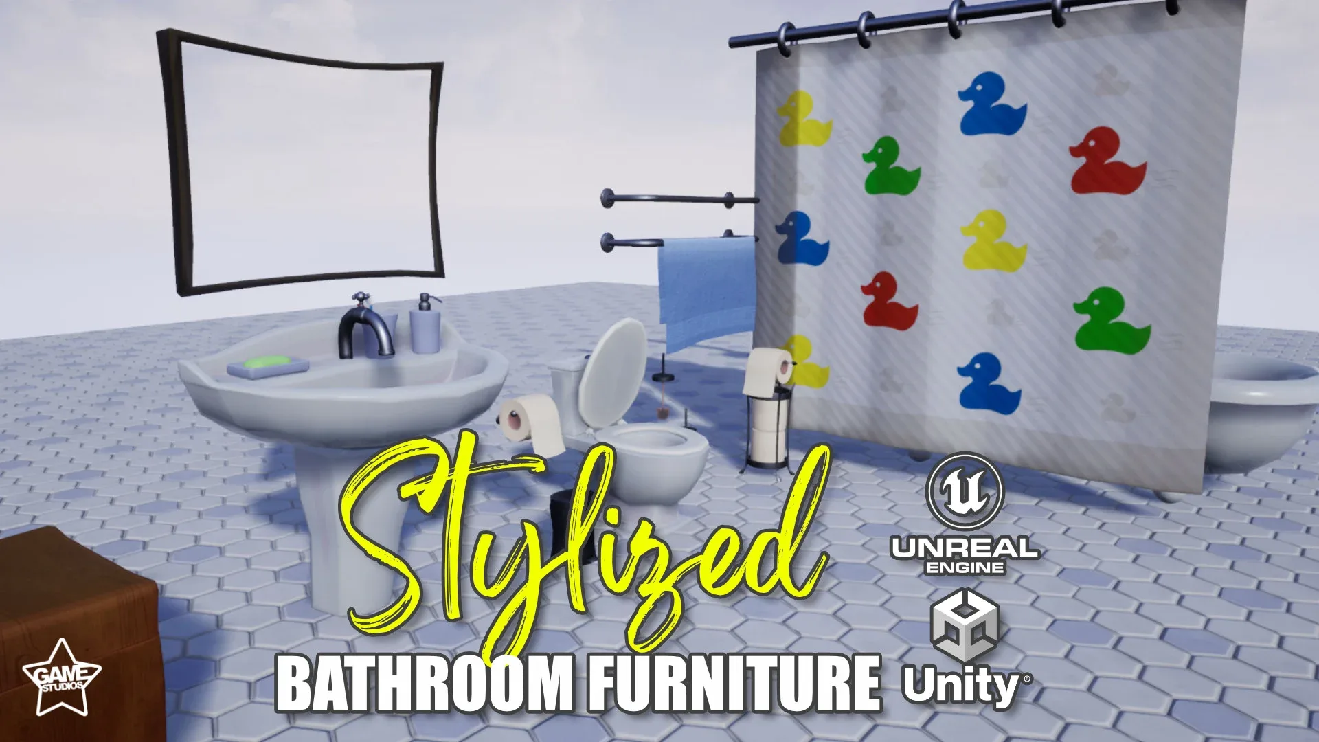 Stylized Bathroom Furniture [Unreal / Unity]