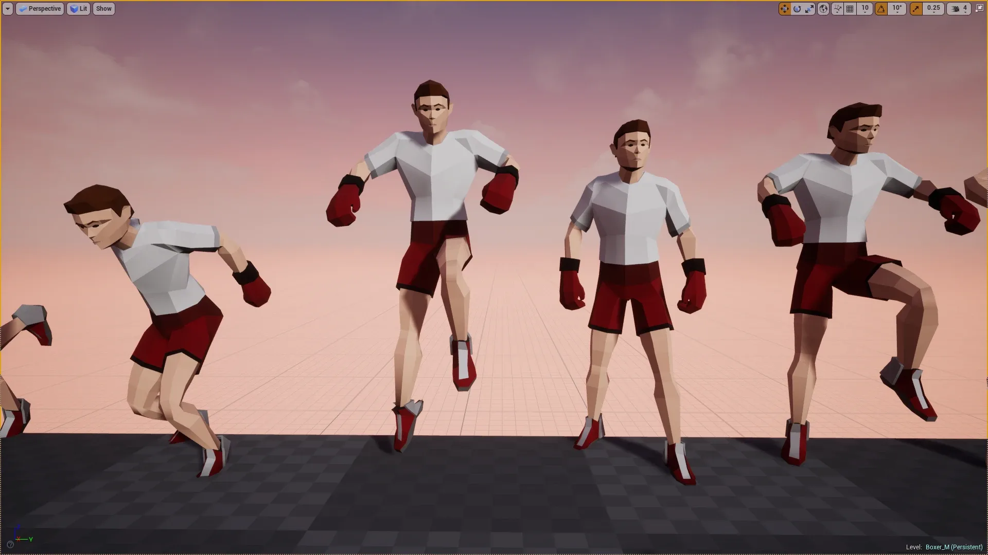 BOXER - Low Poly Style Male Character