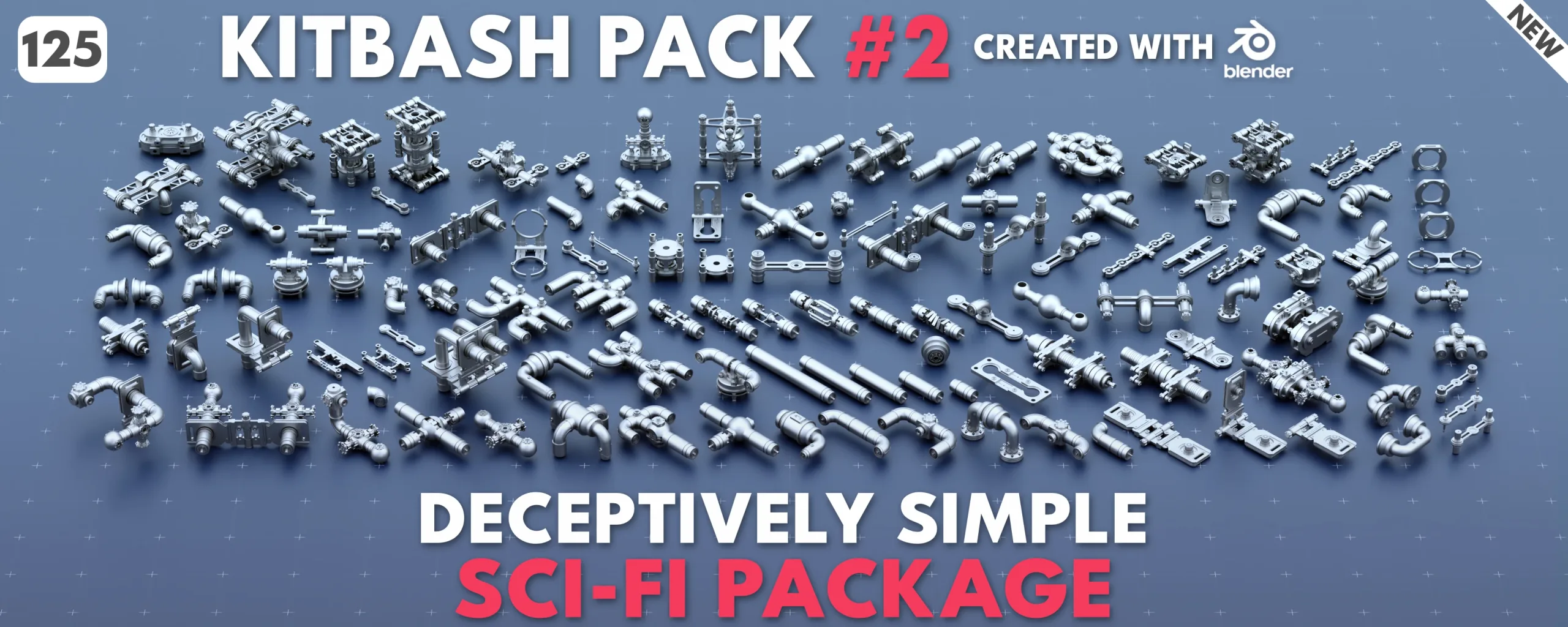 Sci-Fi Greeble Kitbash Pack #2 //125 Models