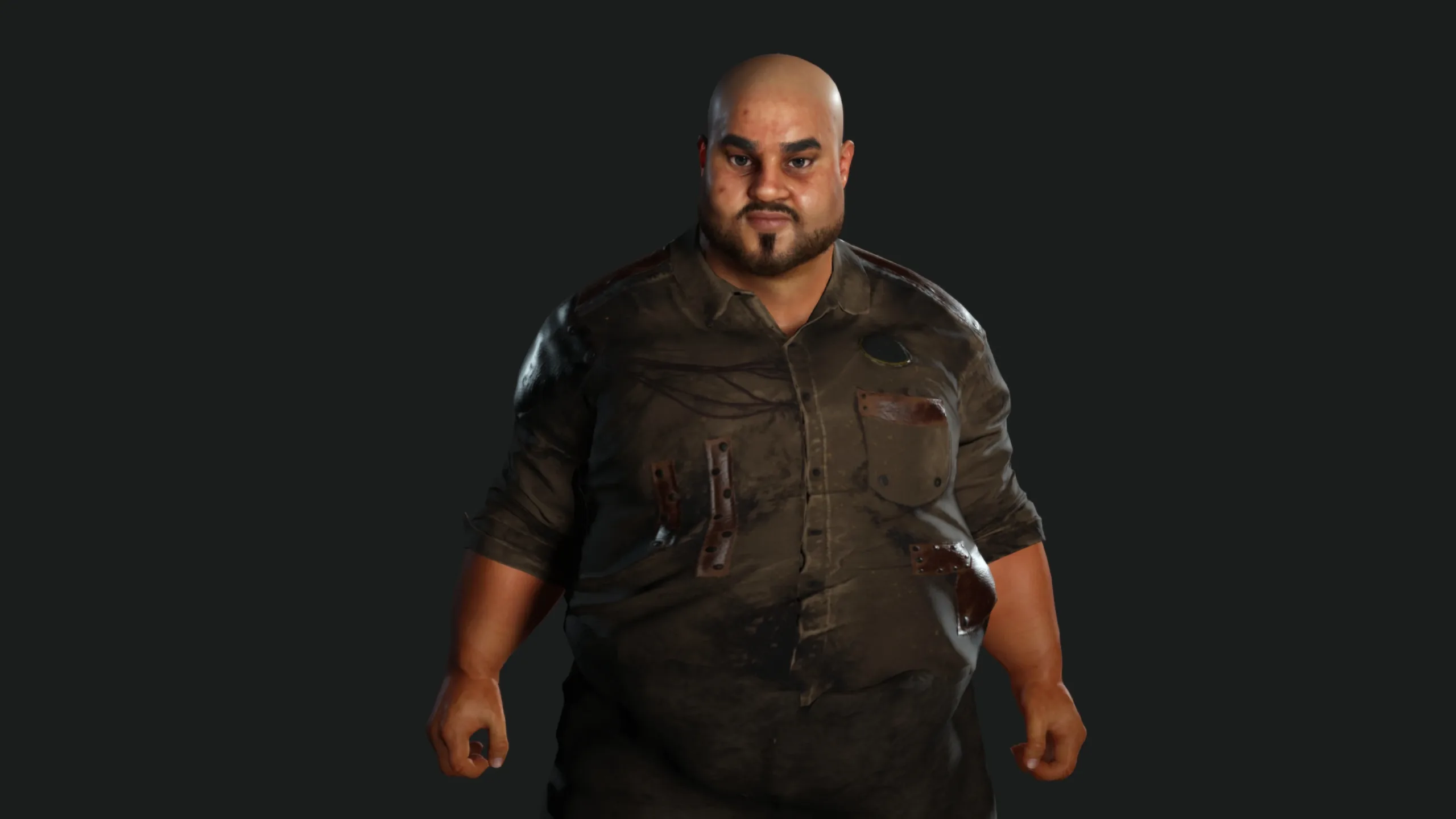 AAA 3D FAT BLACK MAN SURVIVOR or HOMELESS - REALISTIC CHARACTER