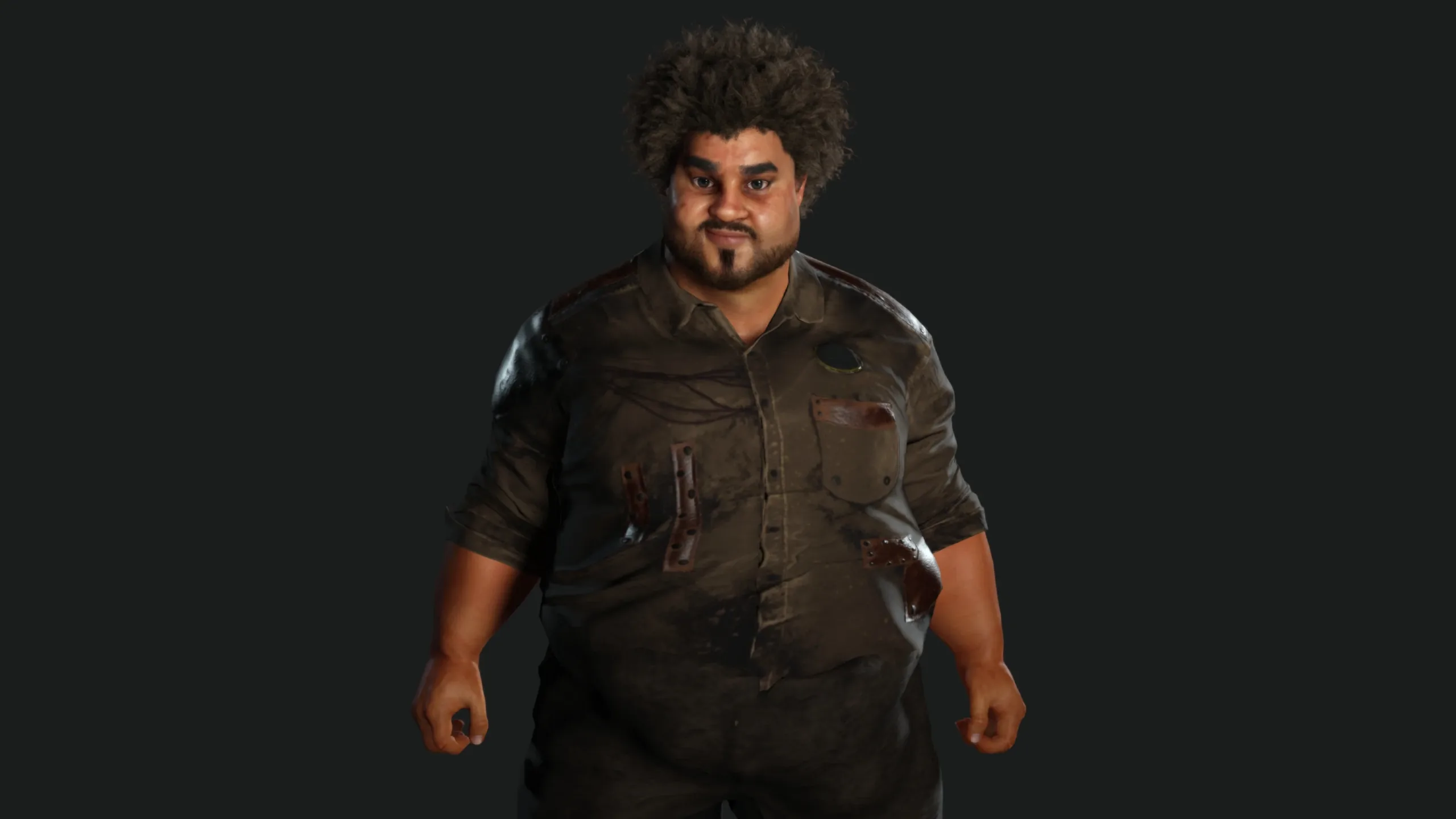 AAA 3D FAT BLACK MAN SURVIVOR or HOMELESS - REALISTIC CHARACTER