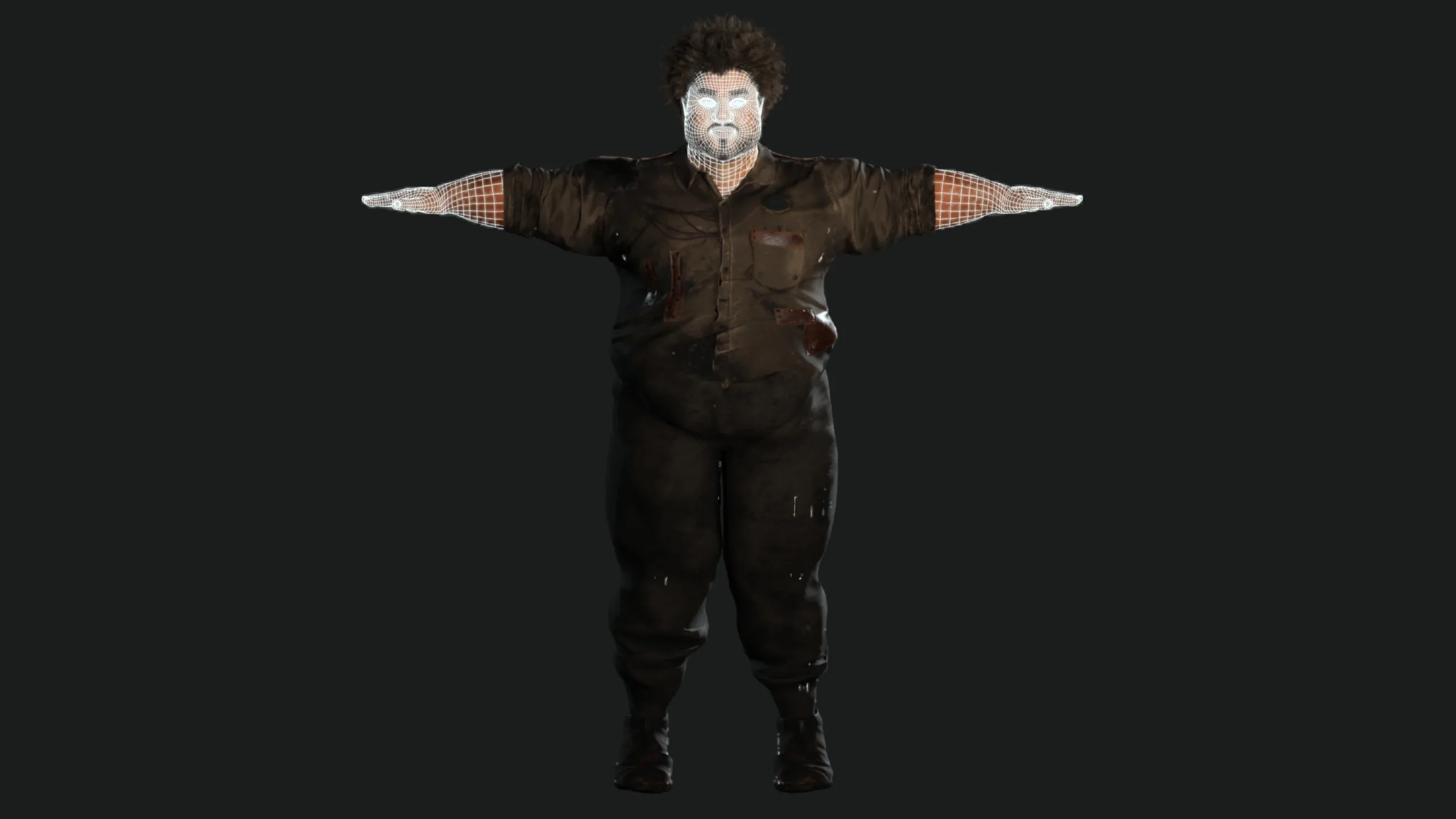 AAA 3D FAT BLACK MAN SURVIVOR or HOMELESS - REALISTIC CHARACTER