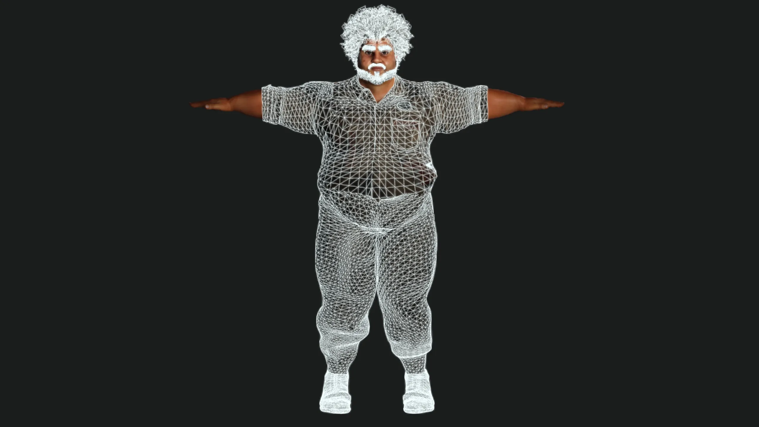 AAA 3D FAT BLACK MAN SURVIVOR or HOMELESS - REALISTIC CHARACTER