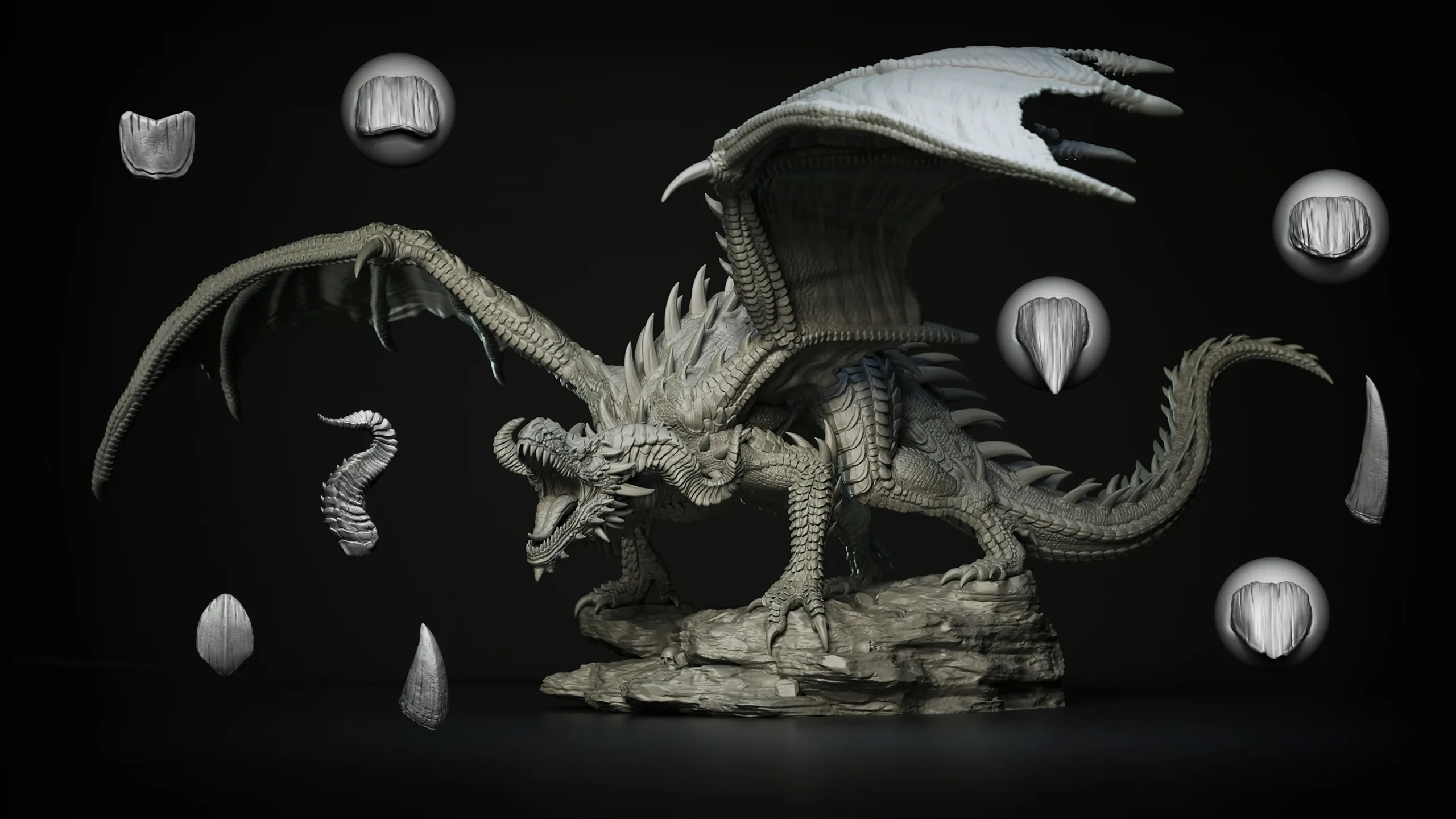 Zbrush + Blender - 20 Scales Brushes