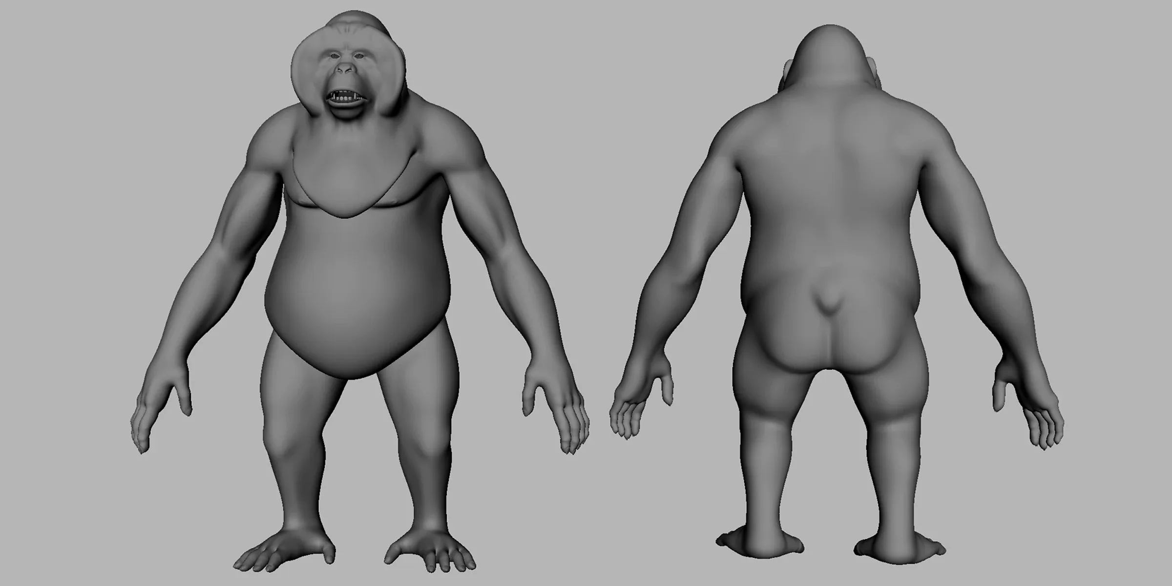 Primate Pack ( Monkey, Chimpanzee, Gorilla, Oragutan ) Basemesh