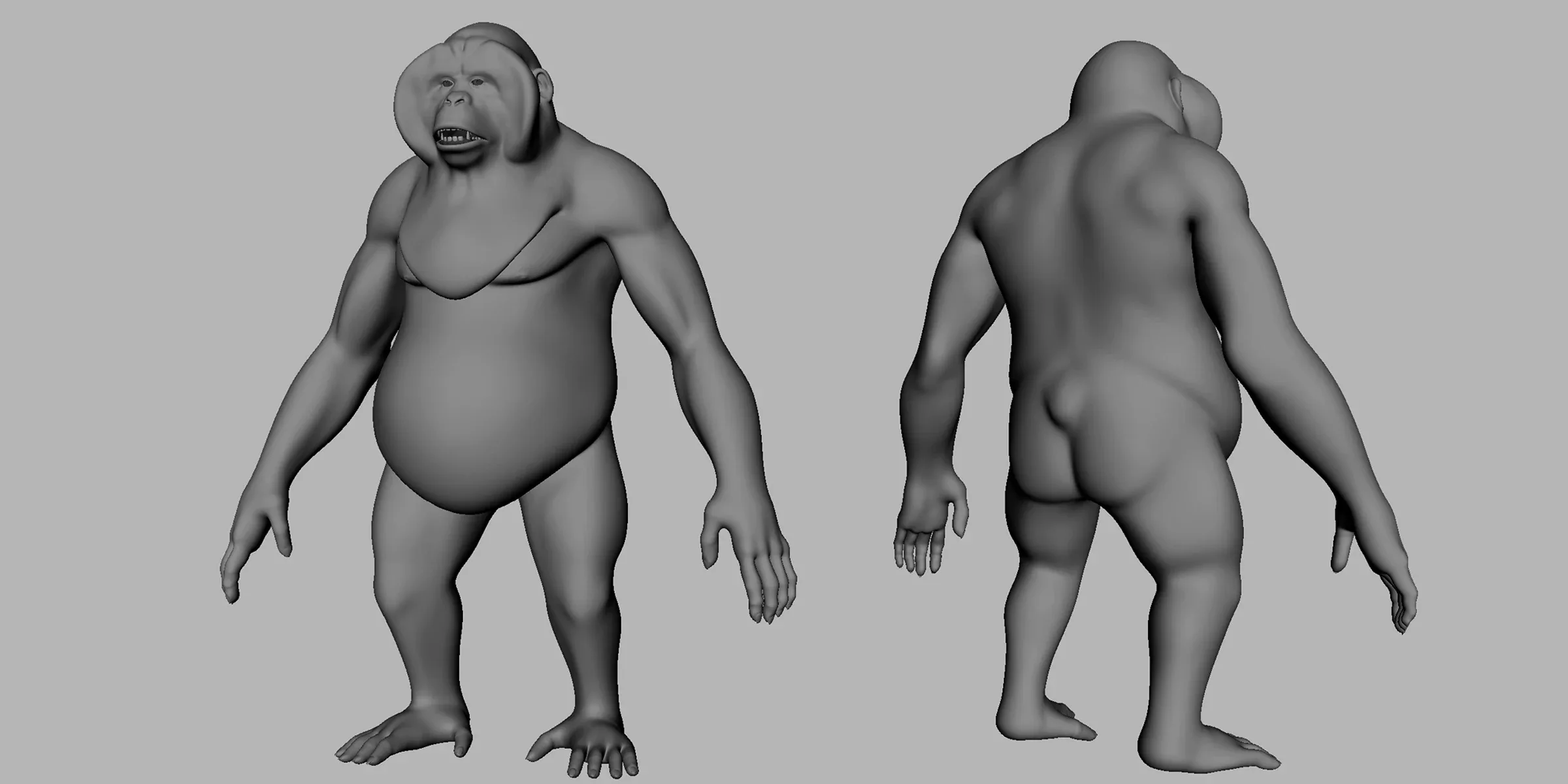 Primate Pack ( Monkey, Chimpanzee, Gorilla, Oragutan ) Basemesh