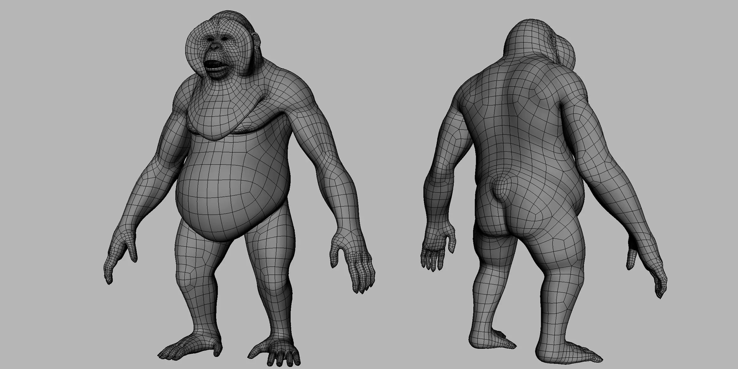 Primate Pack ( Monkey, Chimpanzee, Gorilla, Oragutan ) Basemesh