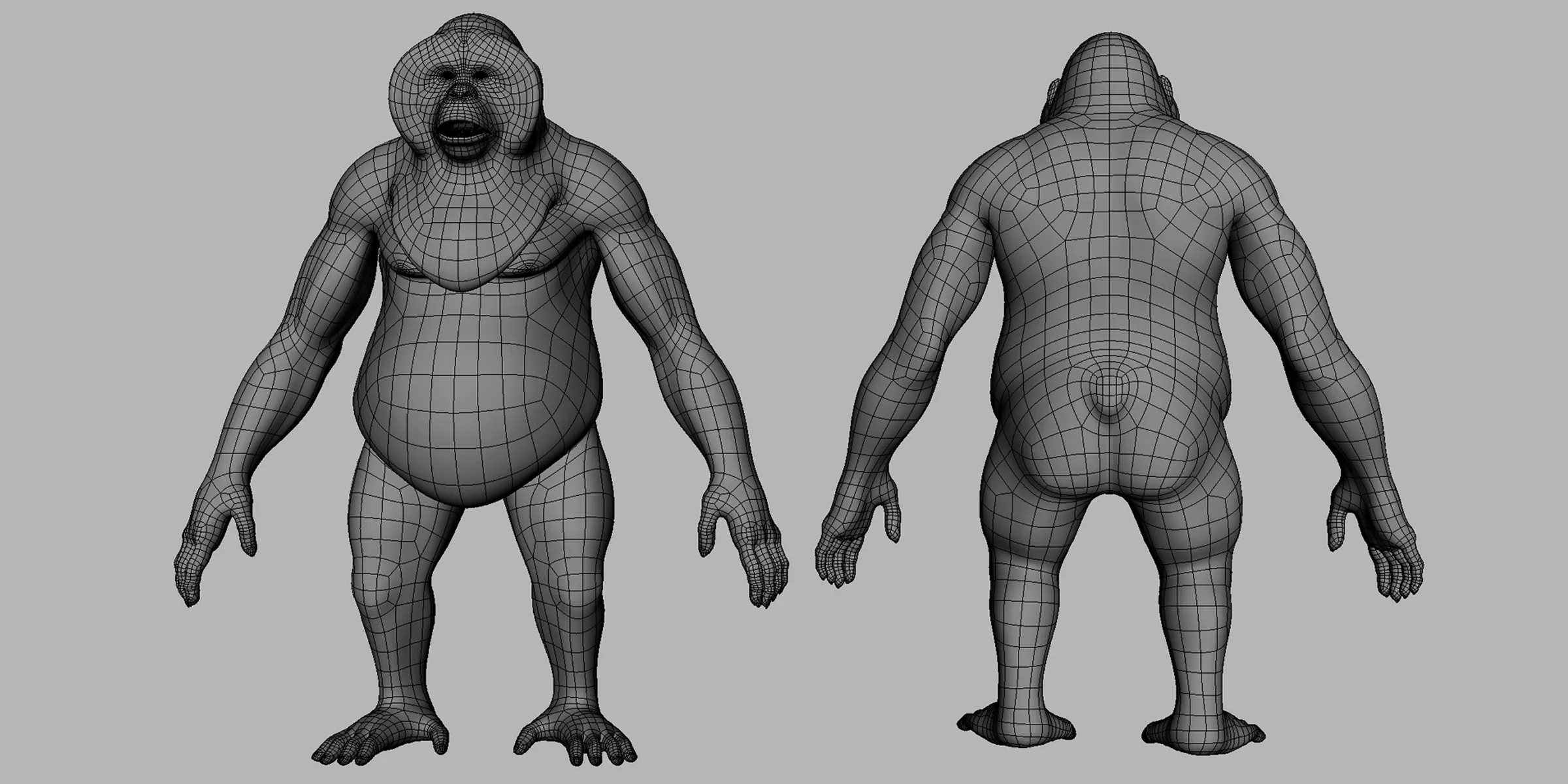 Primate Pack ( Monkey, Chimpanzee, Gorilla, Oragutan ) Basemesh