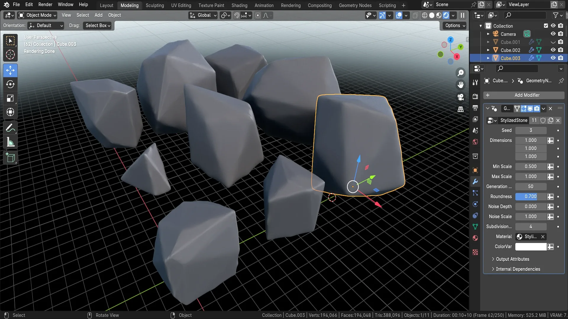 Blender 4 Stylized Stone Geometry Node