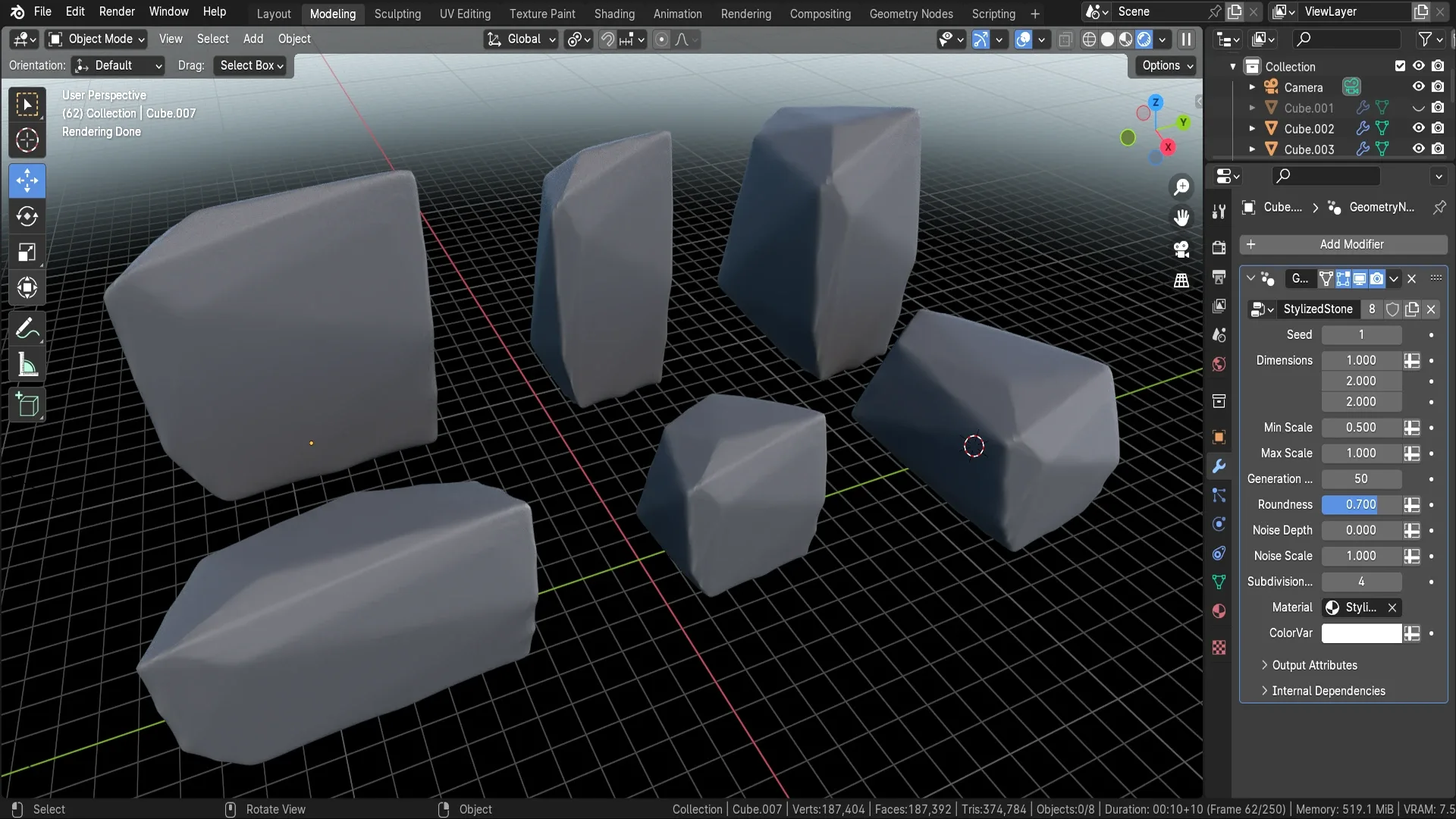 Blender 4 Stylized Stone Geometry Node