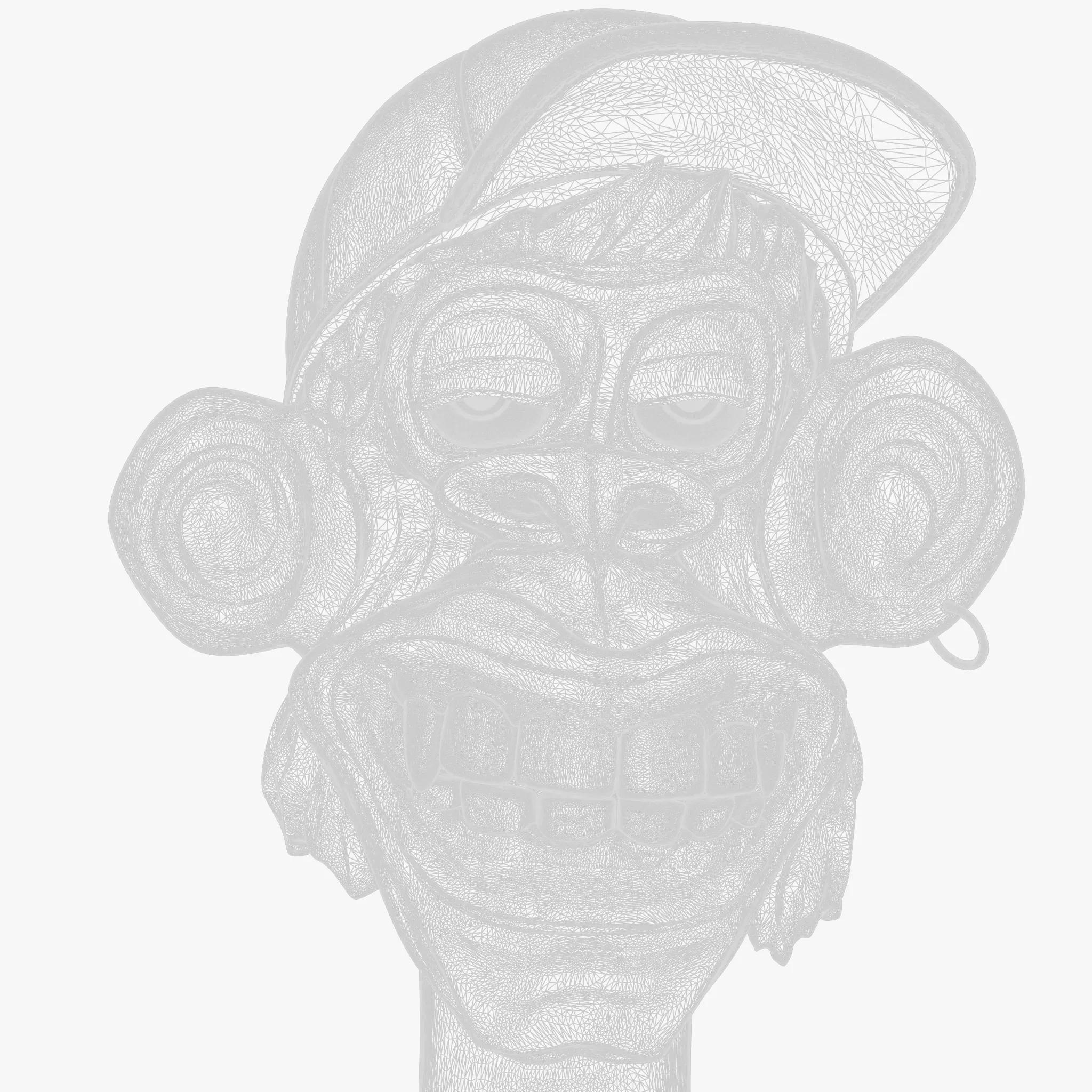 Stylized Monkey Bust Dude Sculpture