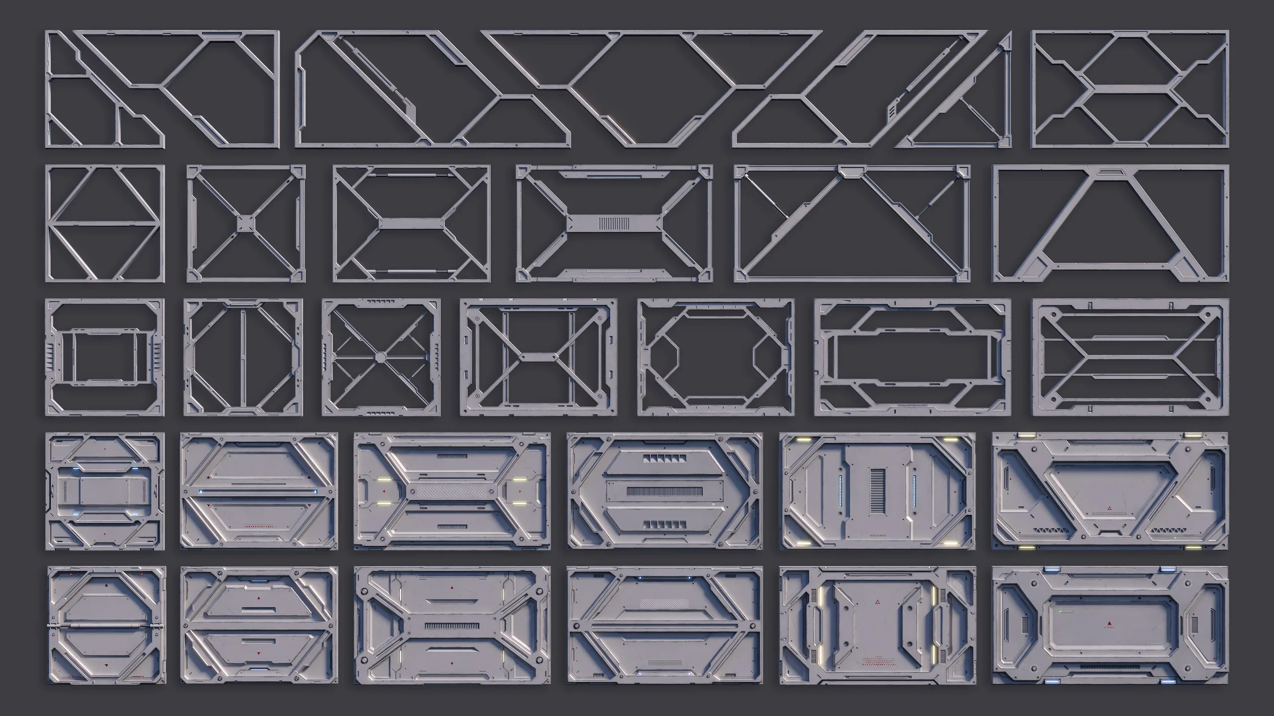 Sci-Fi Parts Kit Pack Vol 01 Frames-PBR