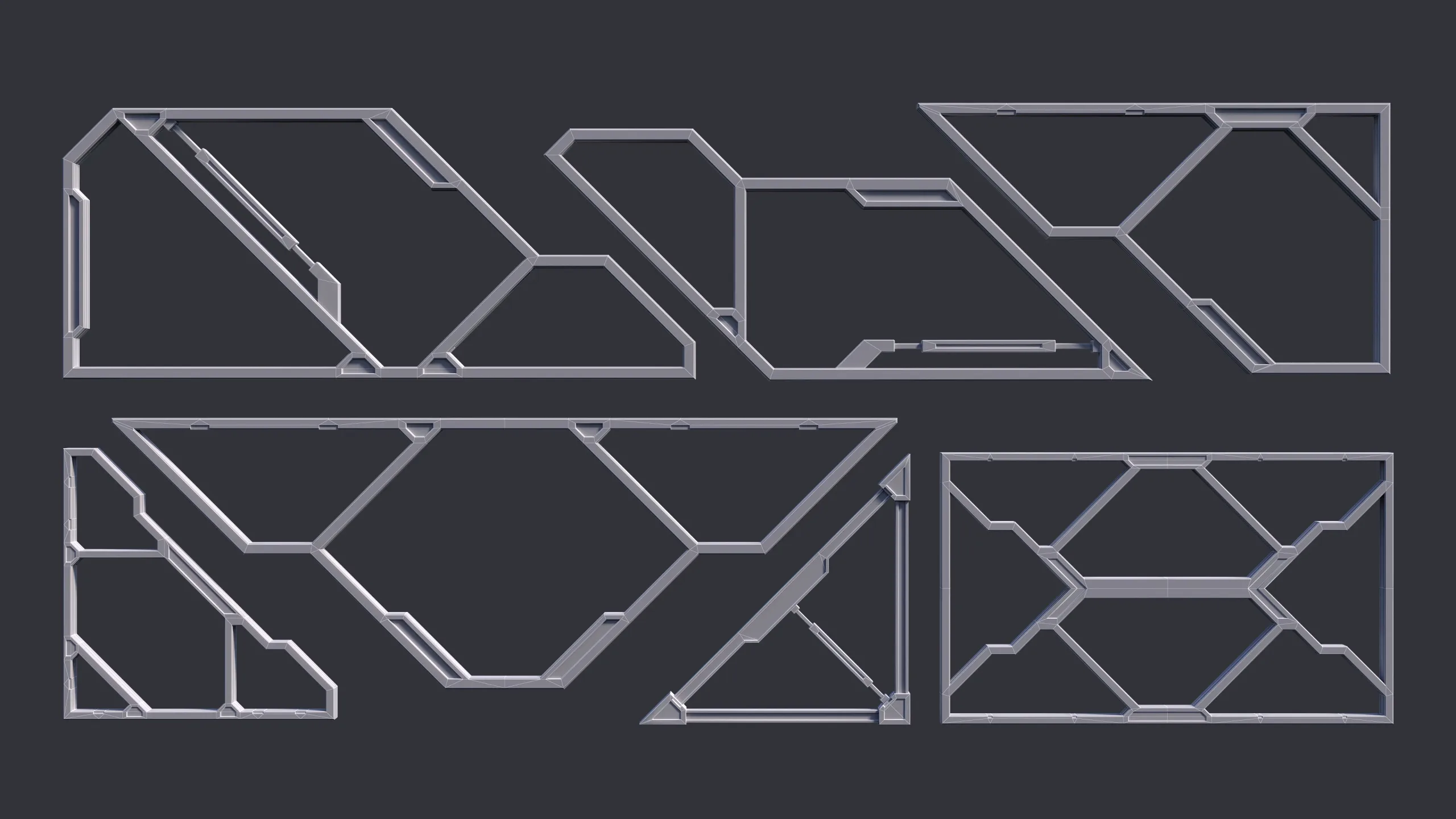 Sci-Fi Parts Kit Pack Vol 01 Frames-PBR