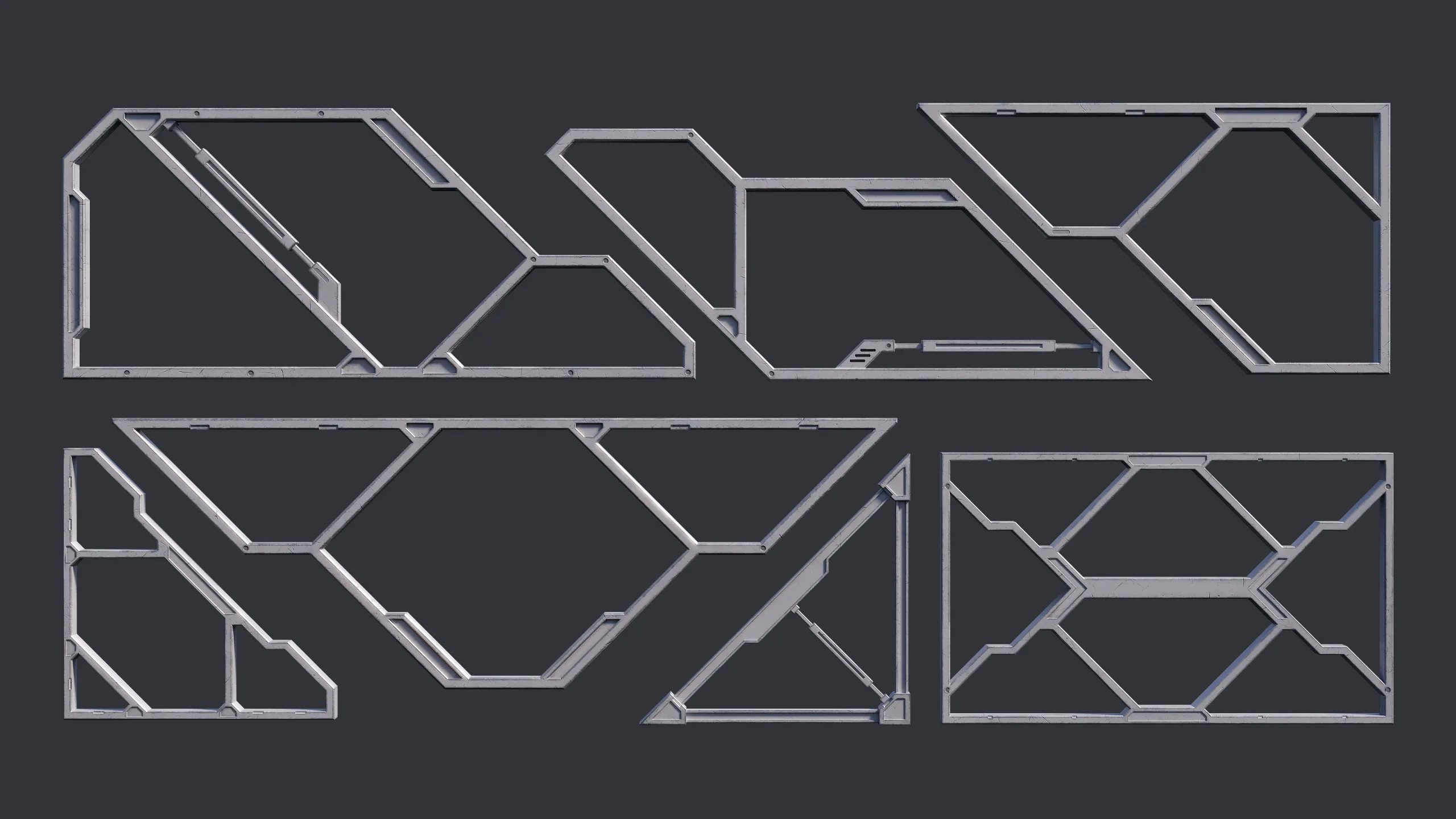 Sci-Fi Parts Kit Pack Vol 01 Frames-PBR