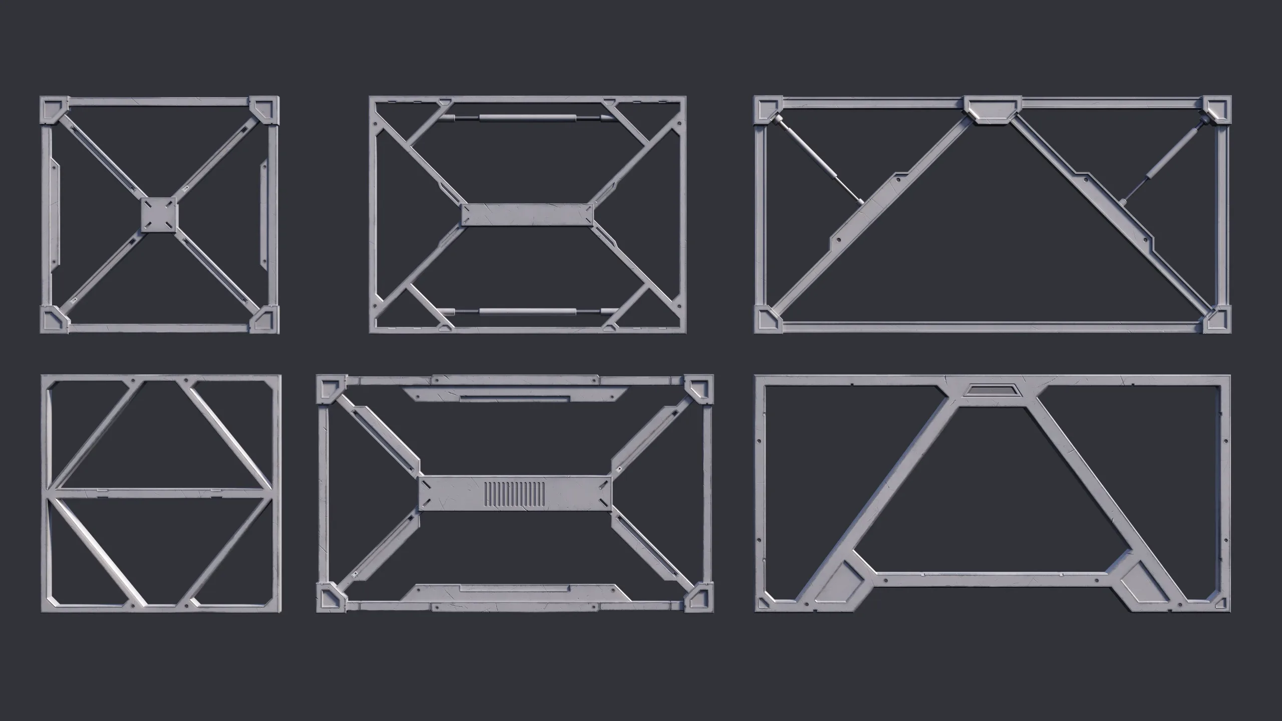 Sci-Fi Parts Kit Pack Vol 01 Frames-PBR