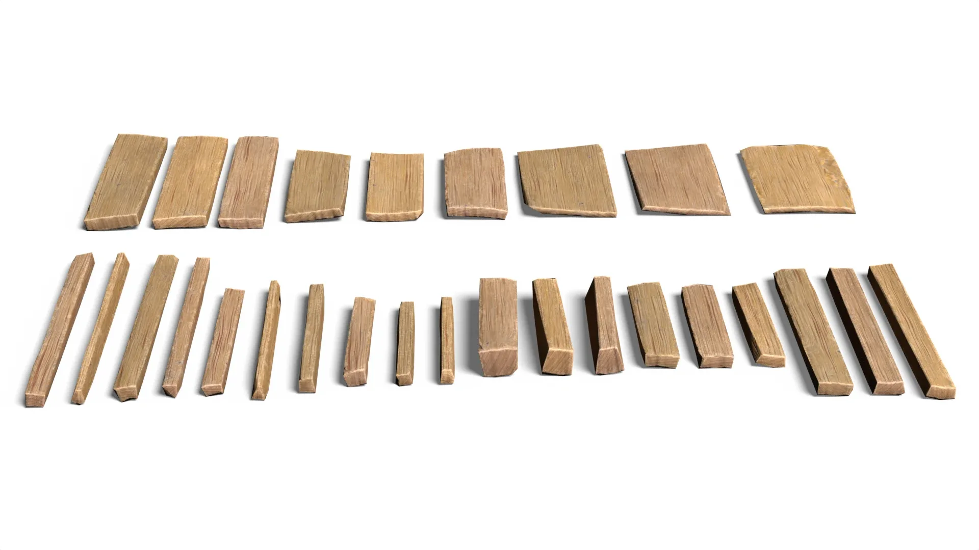 65 Lowpoly Wooden Game Assets - 240225