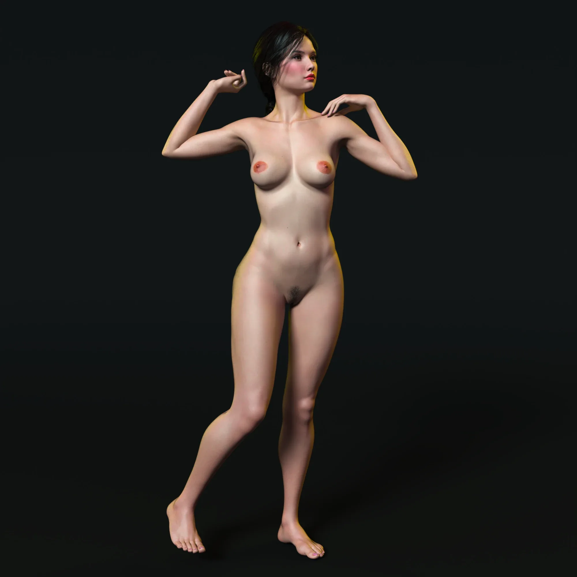 Realistic Girl Naked Rigged Model