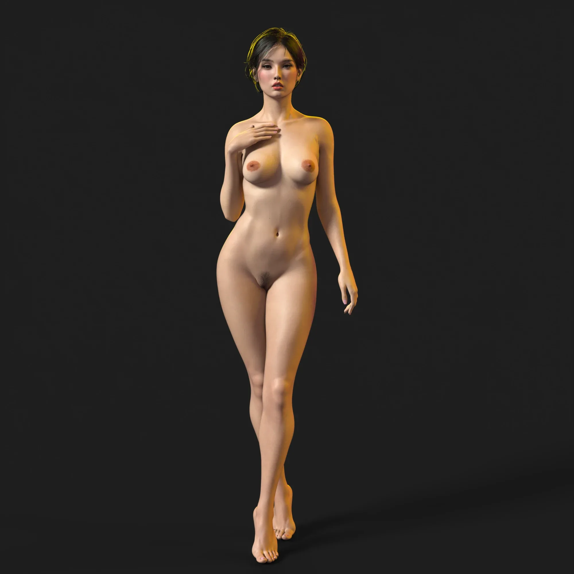 Realistic Girl Naked Rigged Model