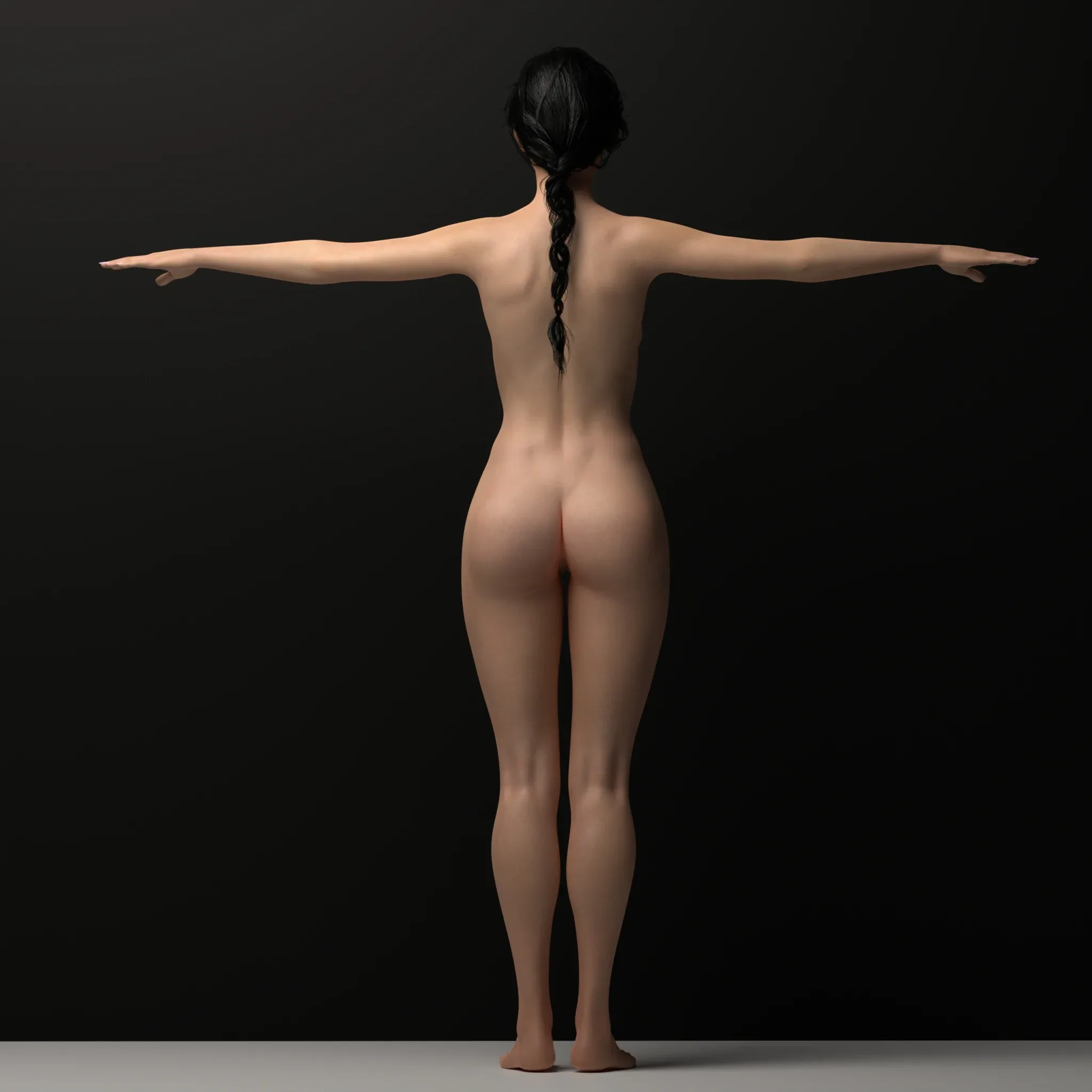 Realistic Girl Naked Rigged Model