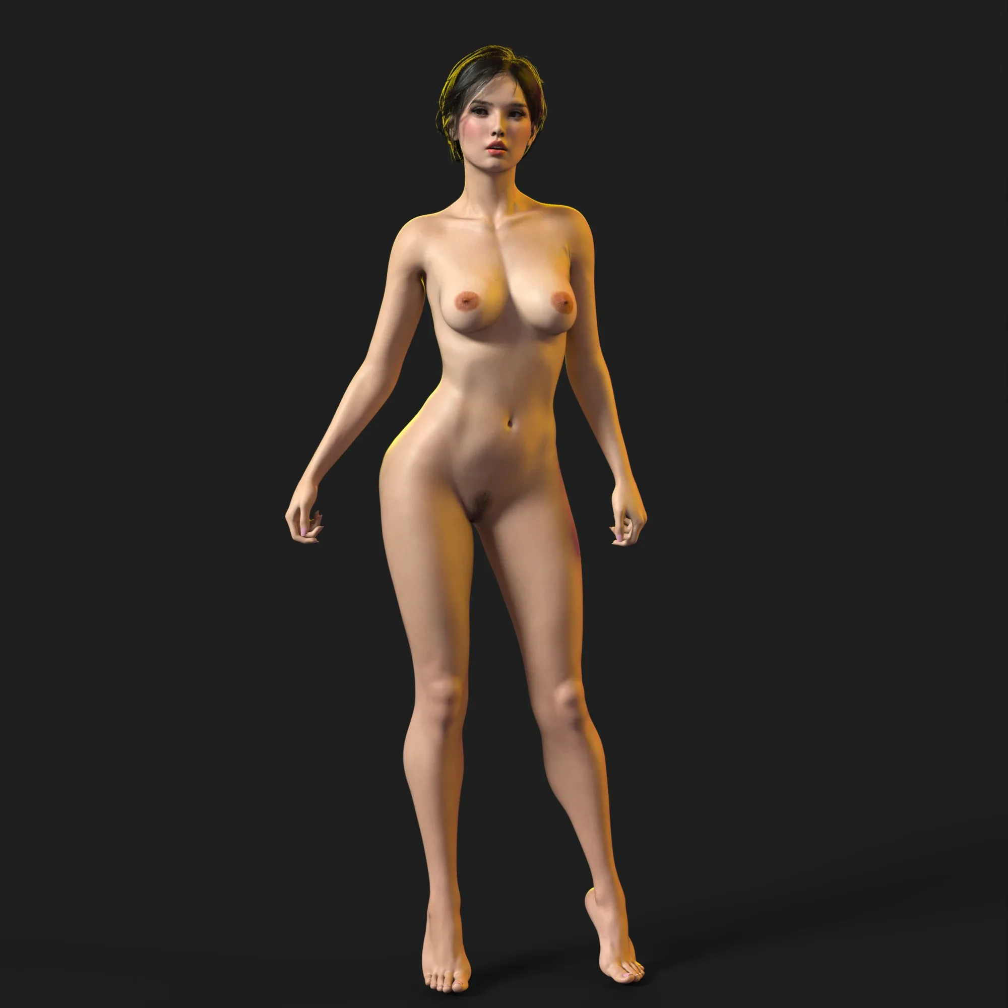 Realistic Girl Naked Rigged Model