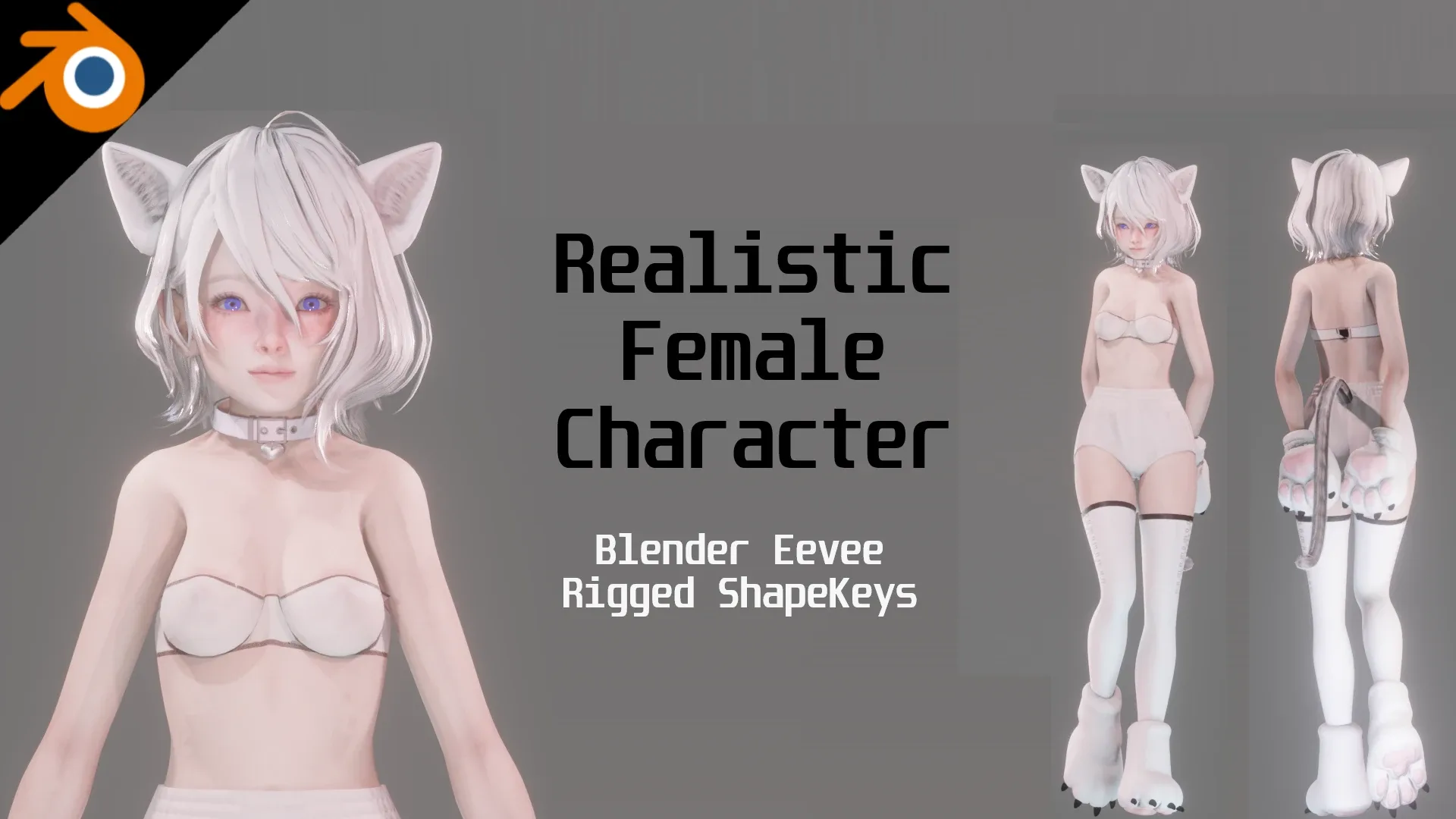 Cat Girl - Realistic Female Character - Blender Eevee