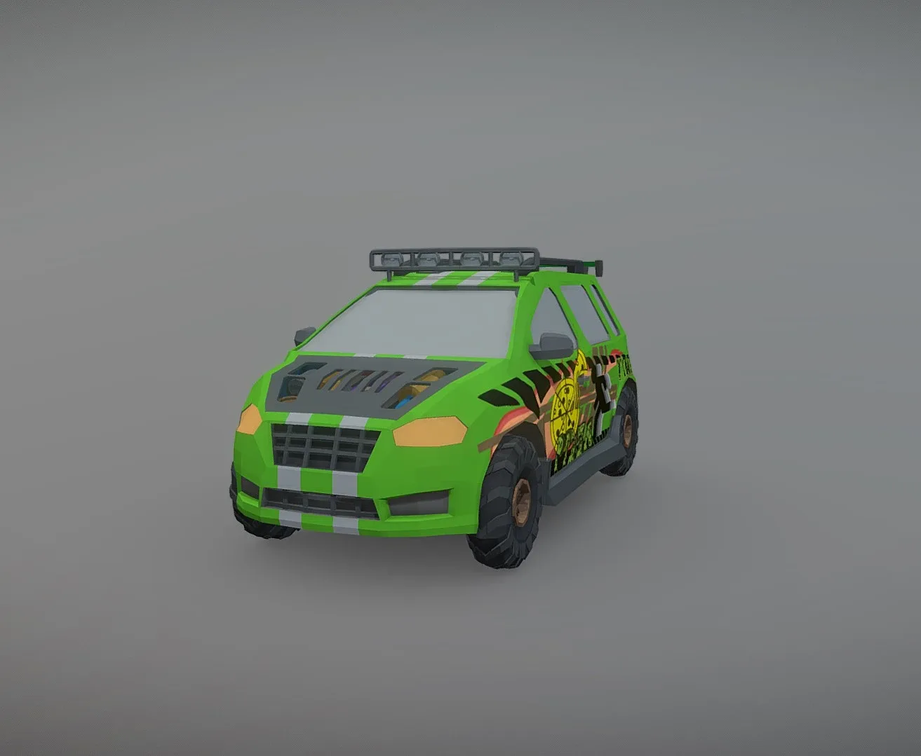 Low Poly Post Apocalypse Simple Sport Car