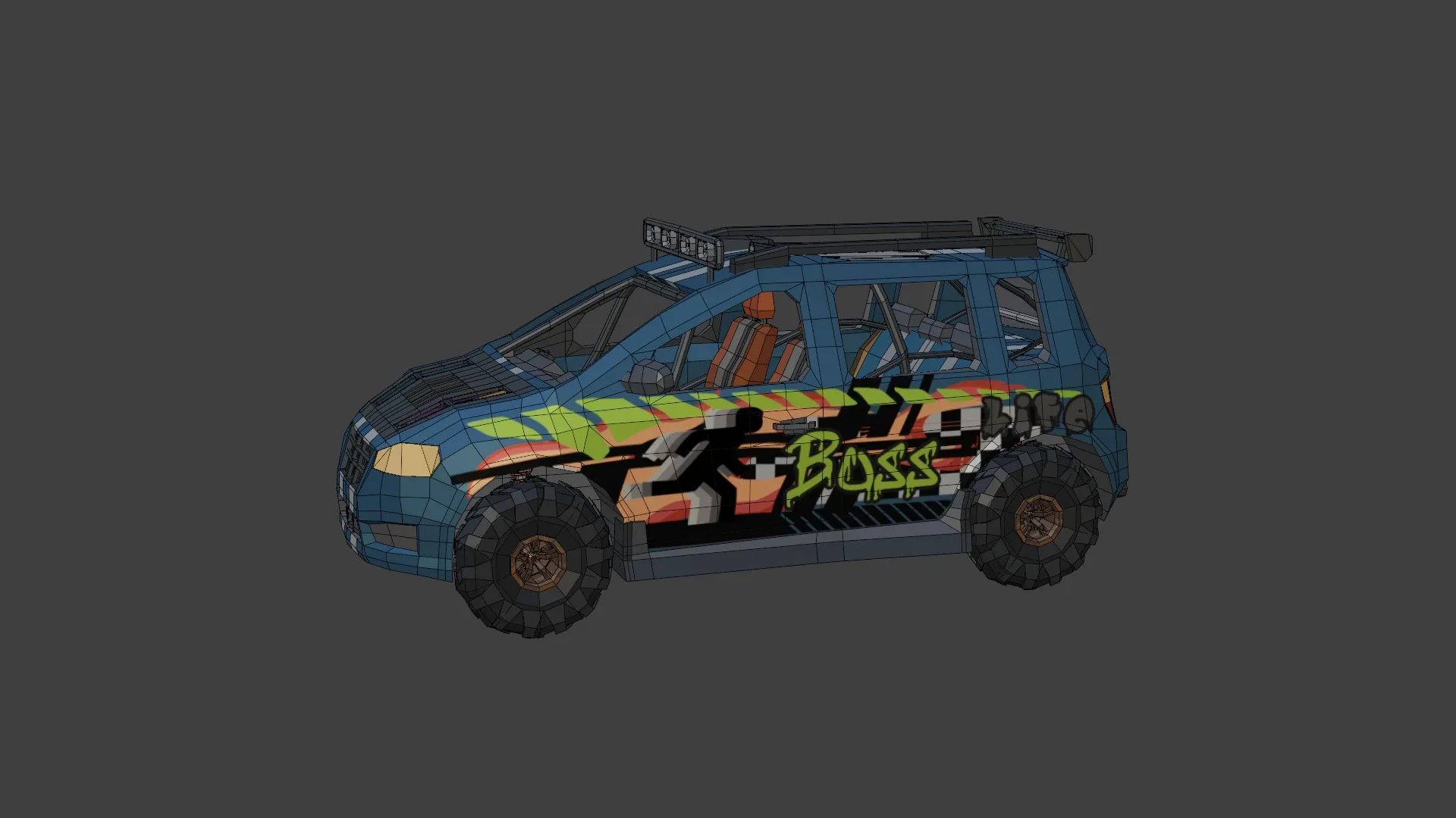 Low Poly Post Apocalypse Simple Sport Car