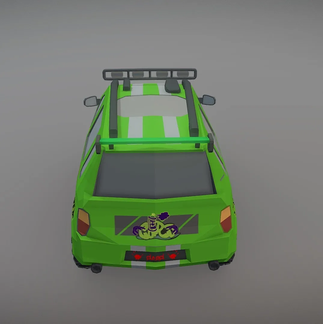 Low Poly Post Apocalypse Simple Sport Car