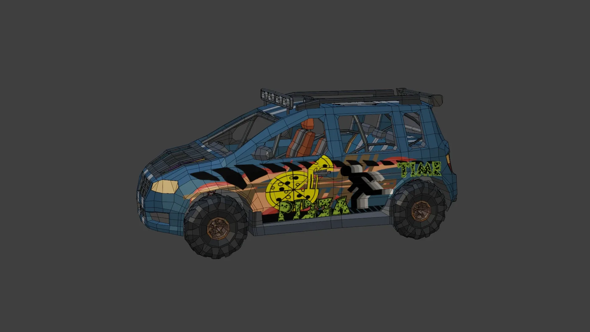 Low Poly Post Apocalypse Simple Sport Car