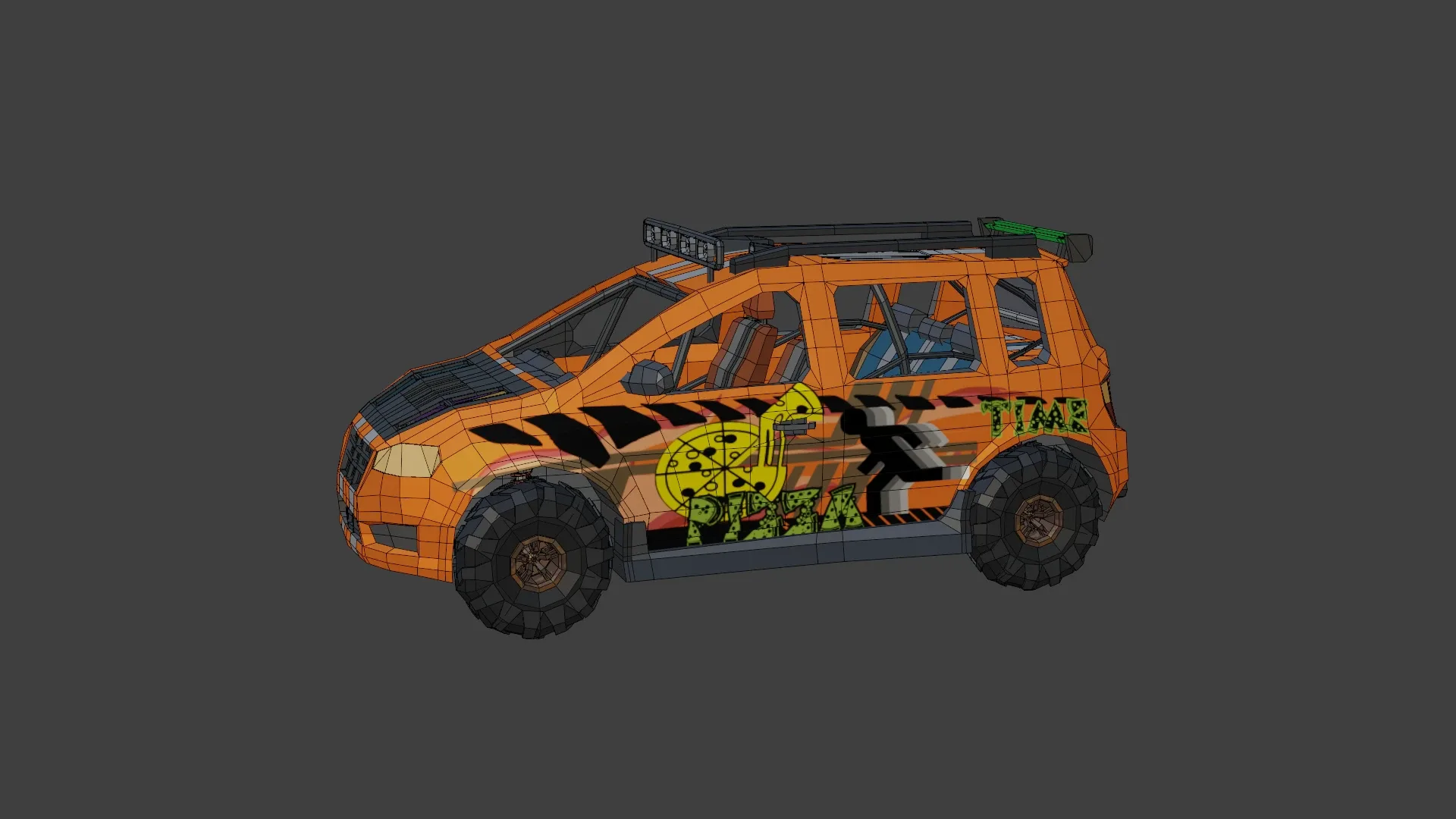 Low Poly Post Apocalypse Simple Sport Car