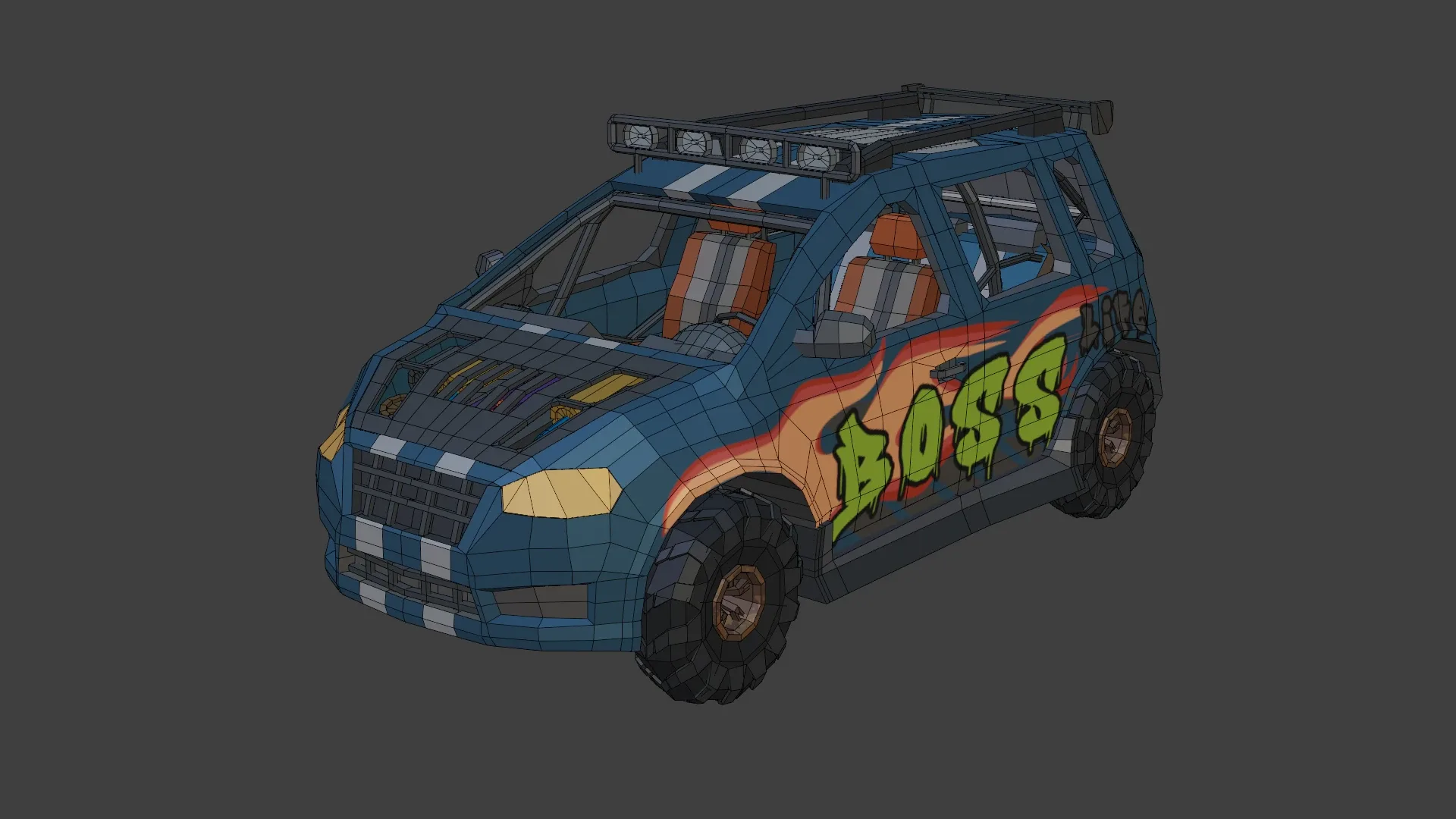 Low Poly Post Apocalypse Simple Sport Car