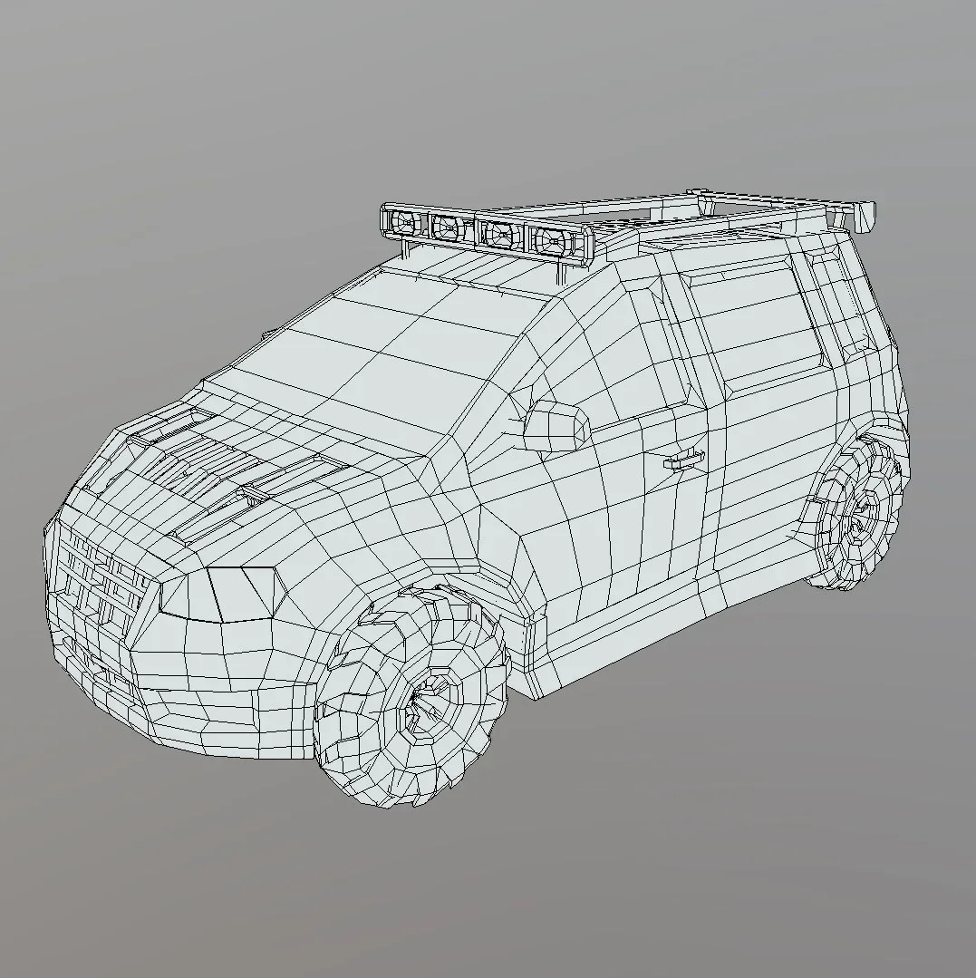 Low Poly Post Apocalypse Simple Sport Car